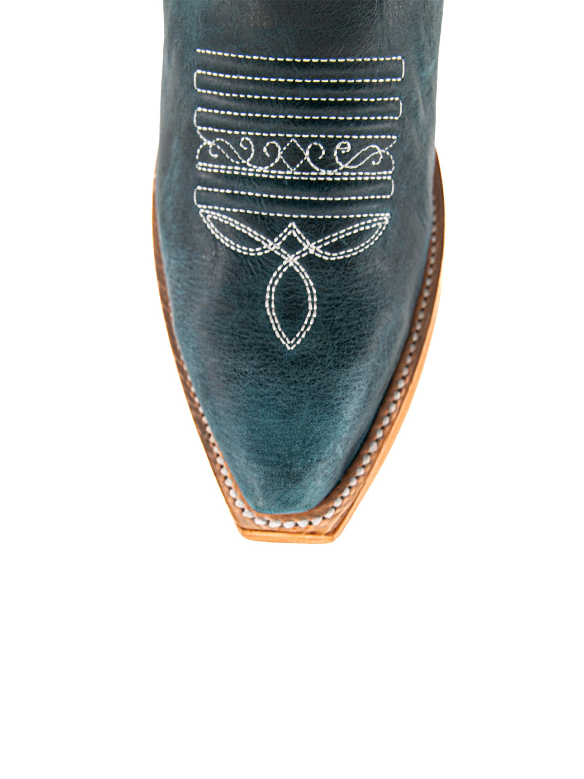 Navy Snip-Toe Western Classic Embroidery Mid Calf Cowgirl Boots