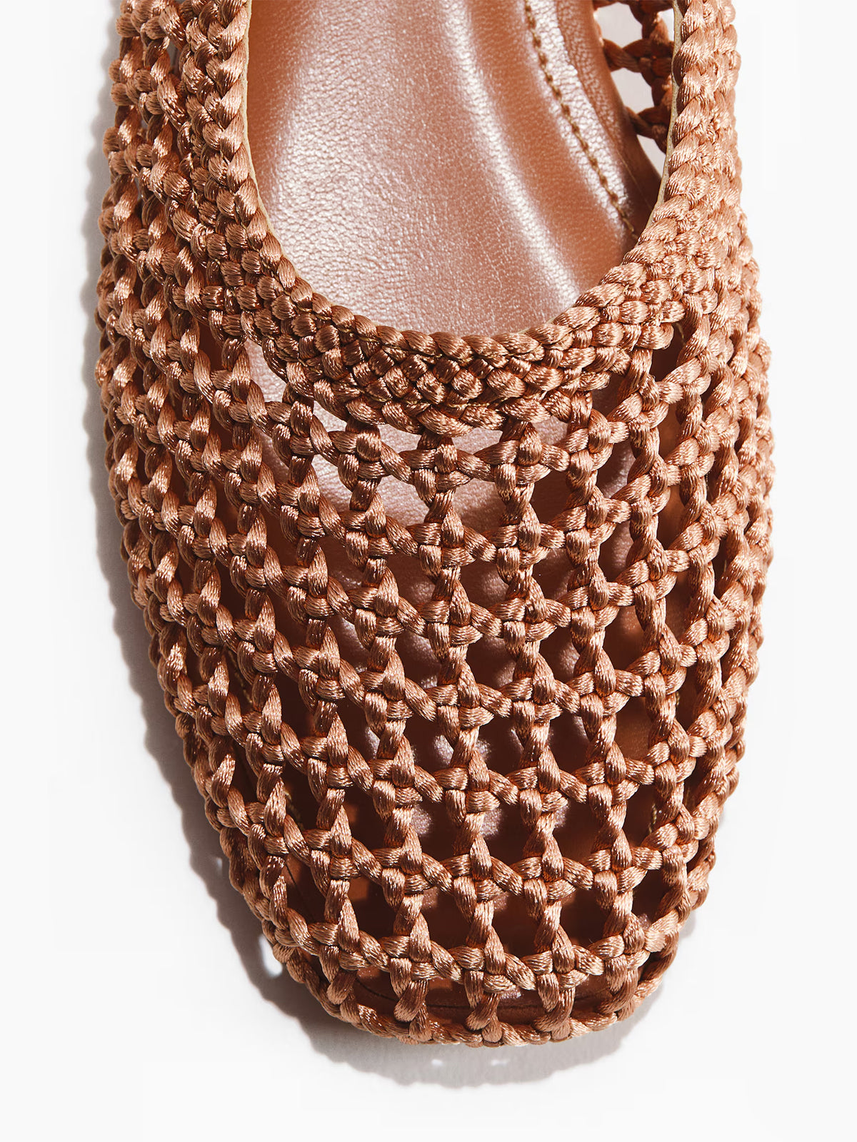 Dusty Pink Satin Woven Square-Toe Simple Ballet Flats