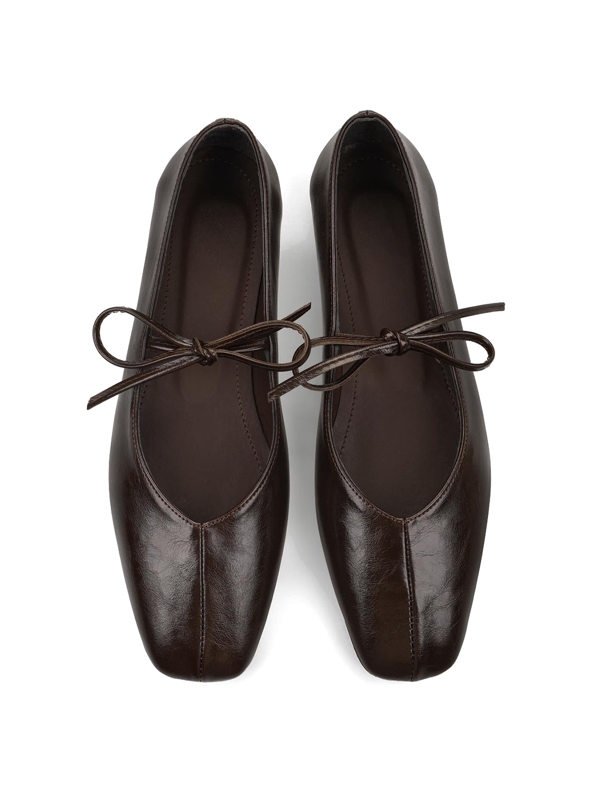 Burgundy Square-Toe Chic Bridge Strap Slip-On Stylish Flats