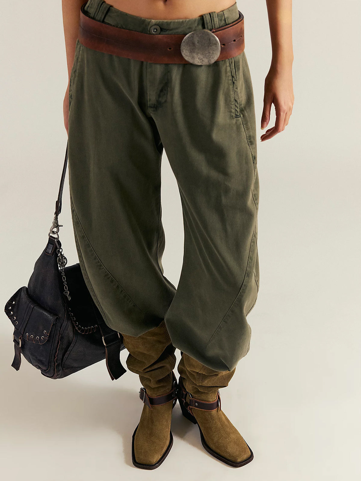 Tobacco Faux Suede Square-Toe Western Mid Calf Cowgirl Boots