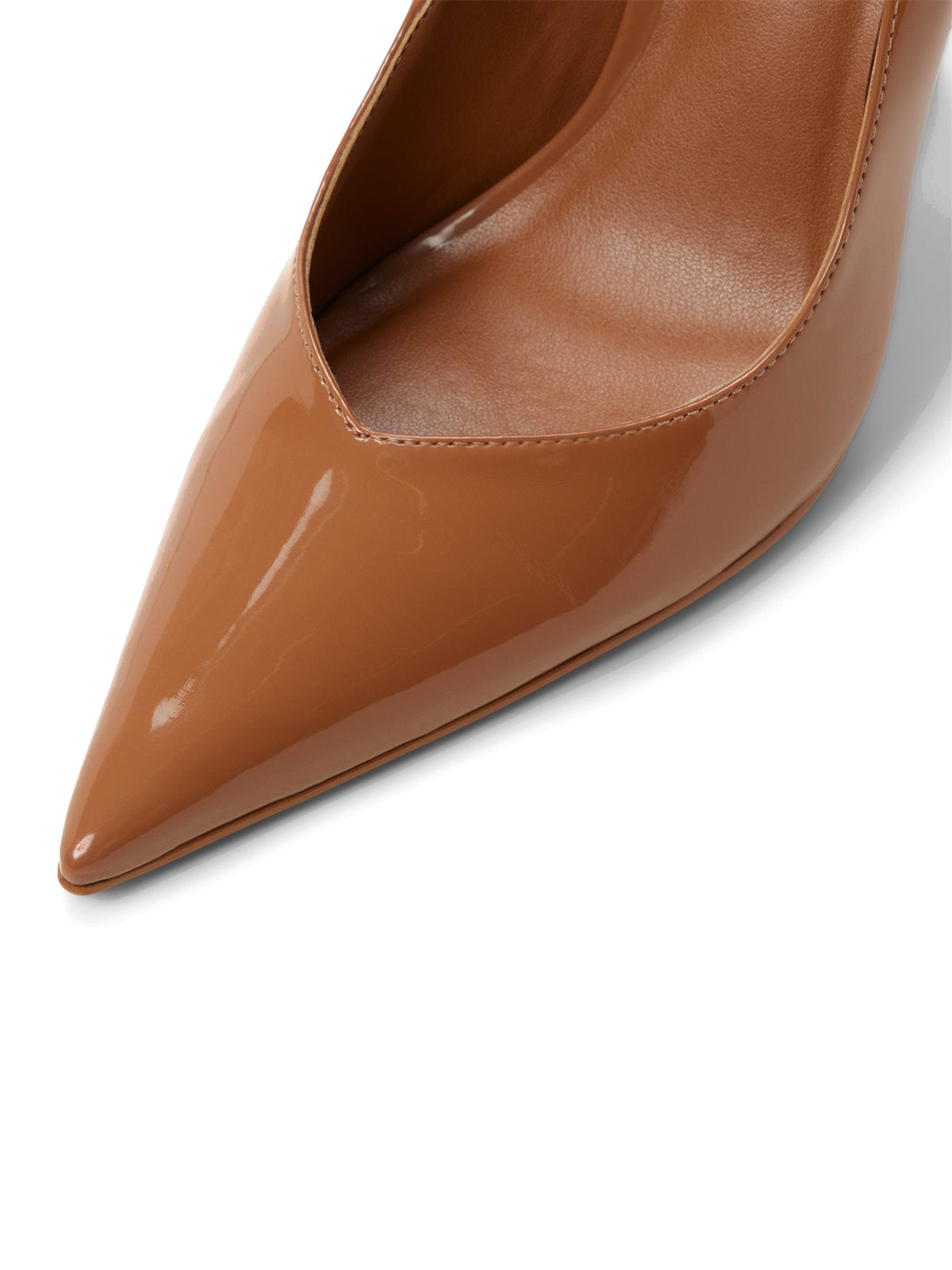 Patent Brown Pointed-Toe Classic Backless High Heels