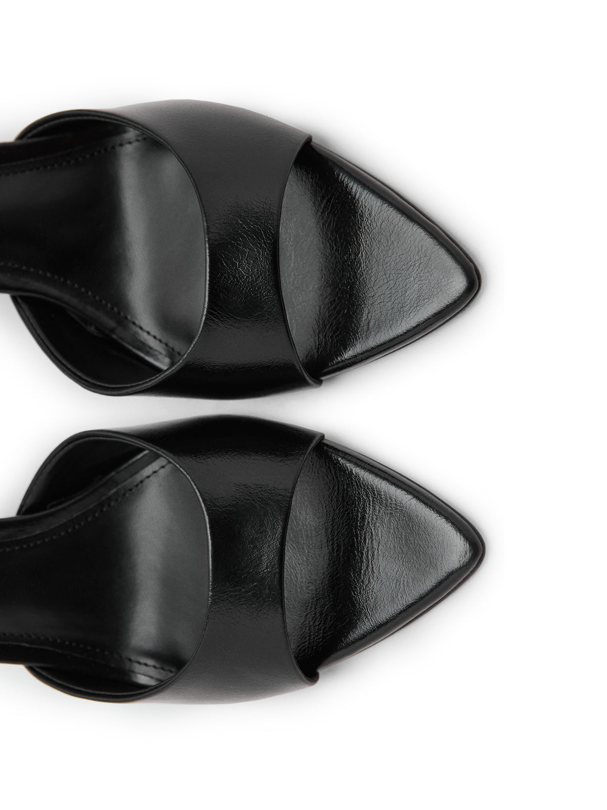 Black Pointed-Toe Simple High Heels Sandals