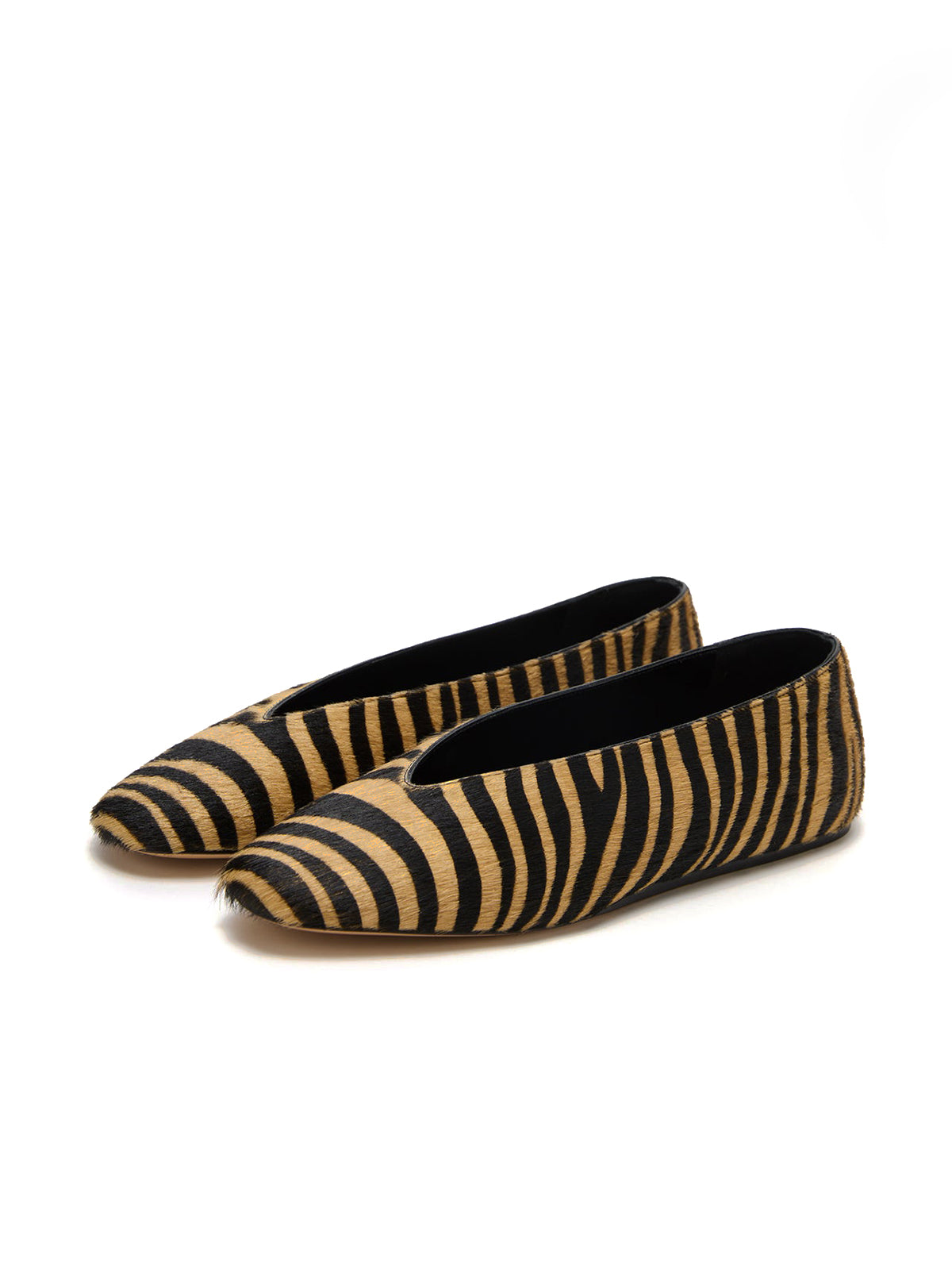 Zebra Print Square-Toe Classic Slip-On Flats
