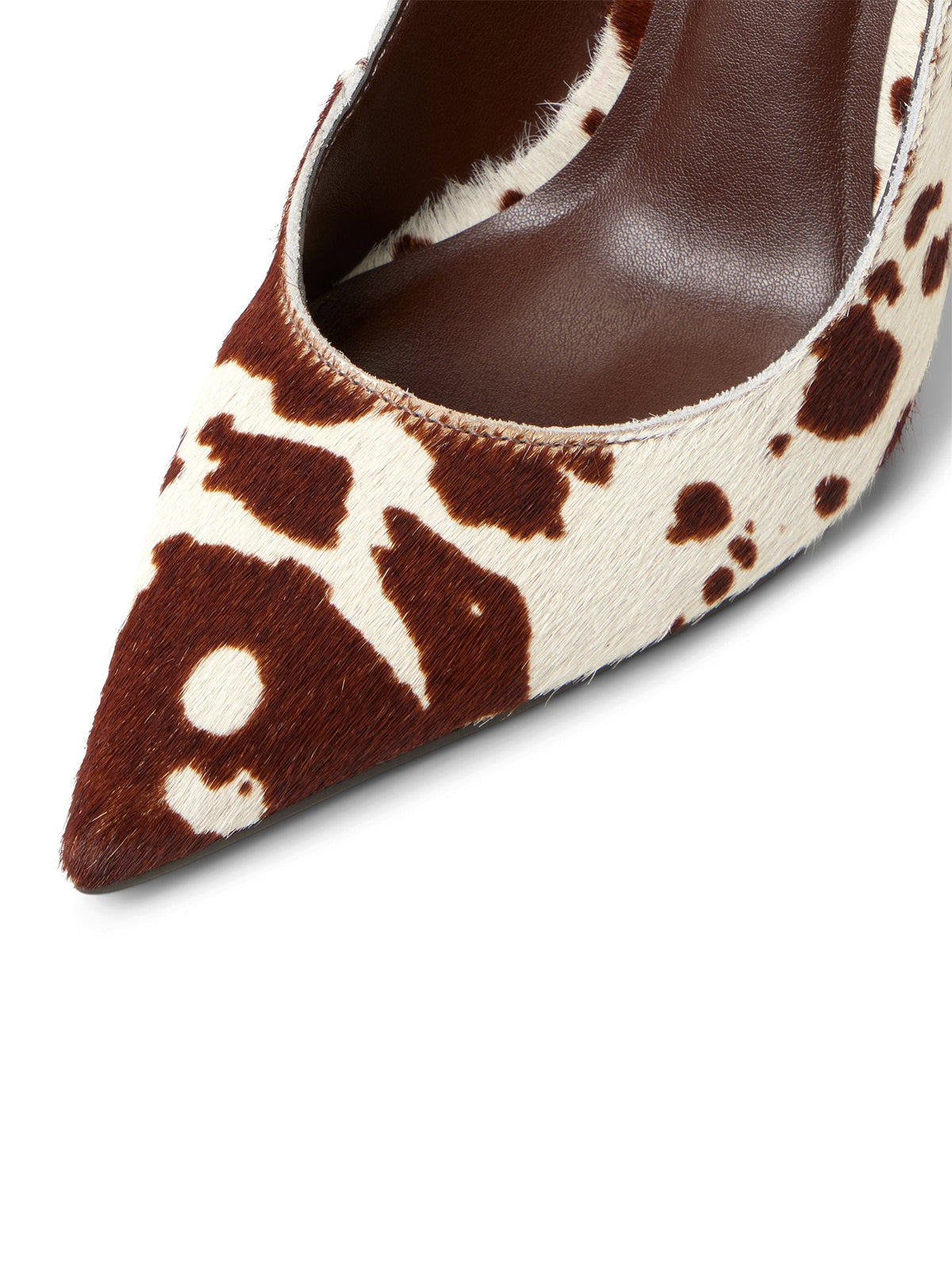 Cow print Pointed-Toe Classic Buckle Slingback High Heels