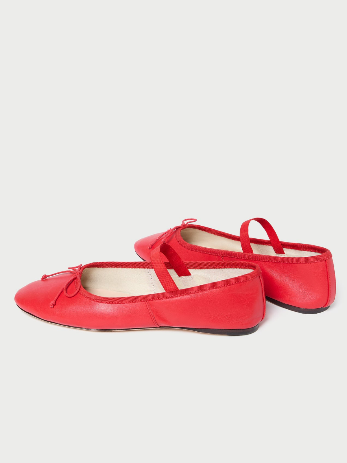 Red Bow Ballet Flats Mary Janes With Elastic Band