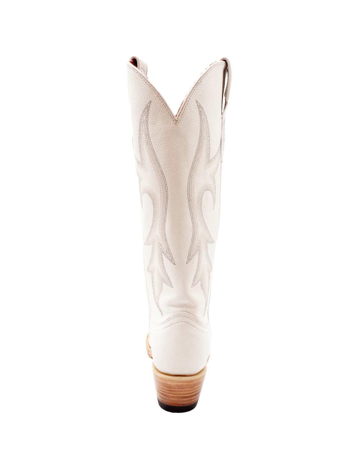 White Embroidery Snip-Toe Wide Calf Western Boots Vegan Leather Cowgirl Tall Boots