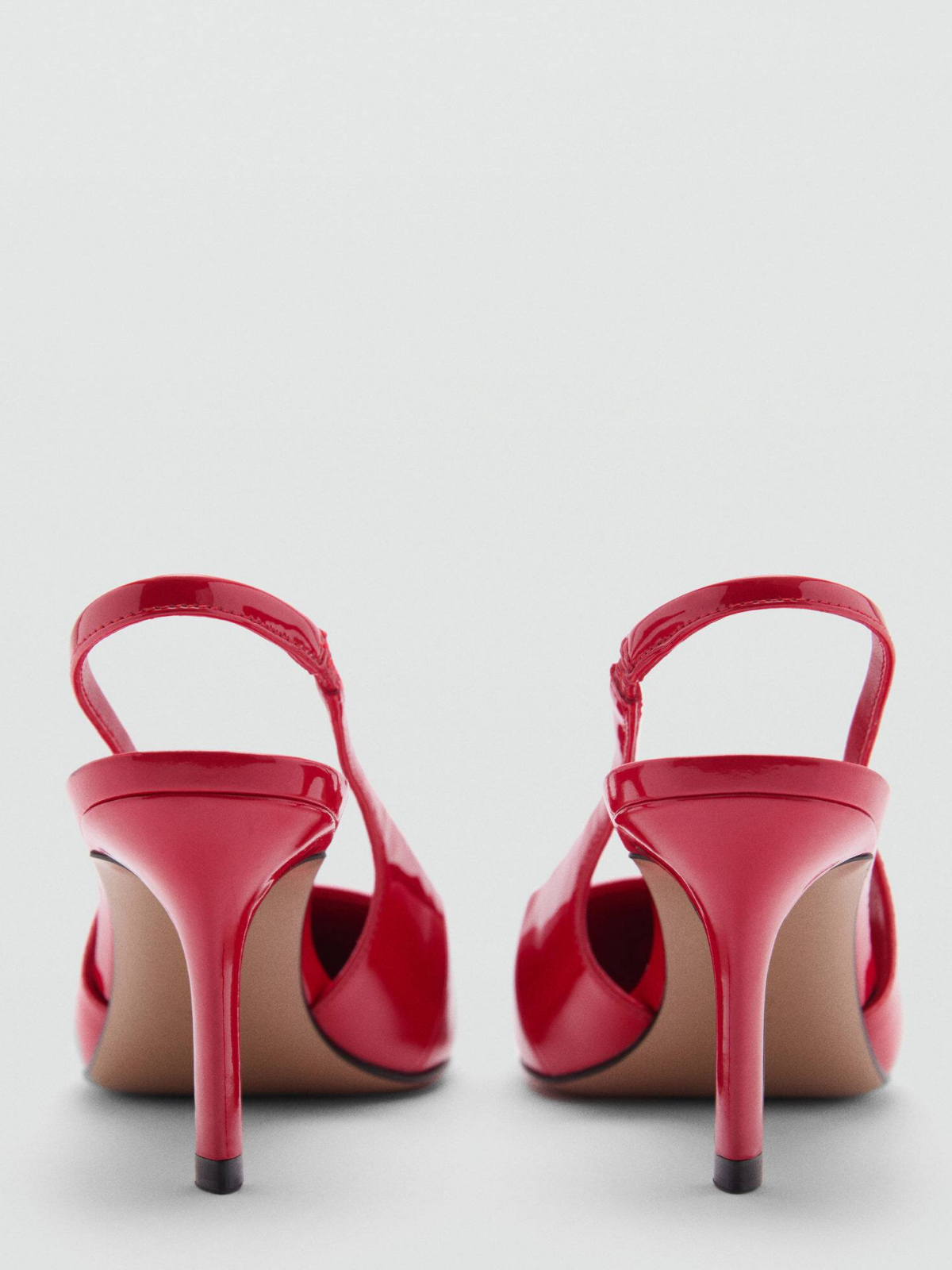 Red Patent Pointed-Toe High Heels Slingback Pumps