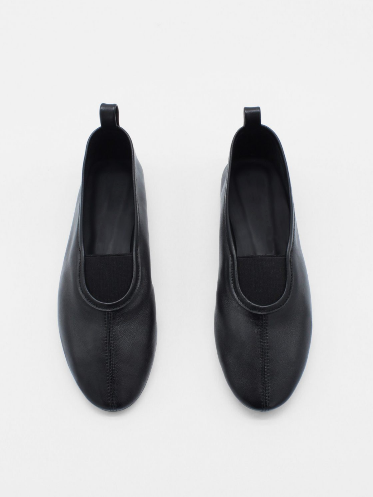 Black Round-Toe Slip-On Flat Shoes For Women