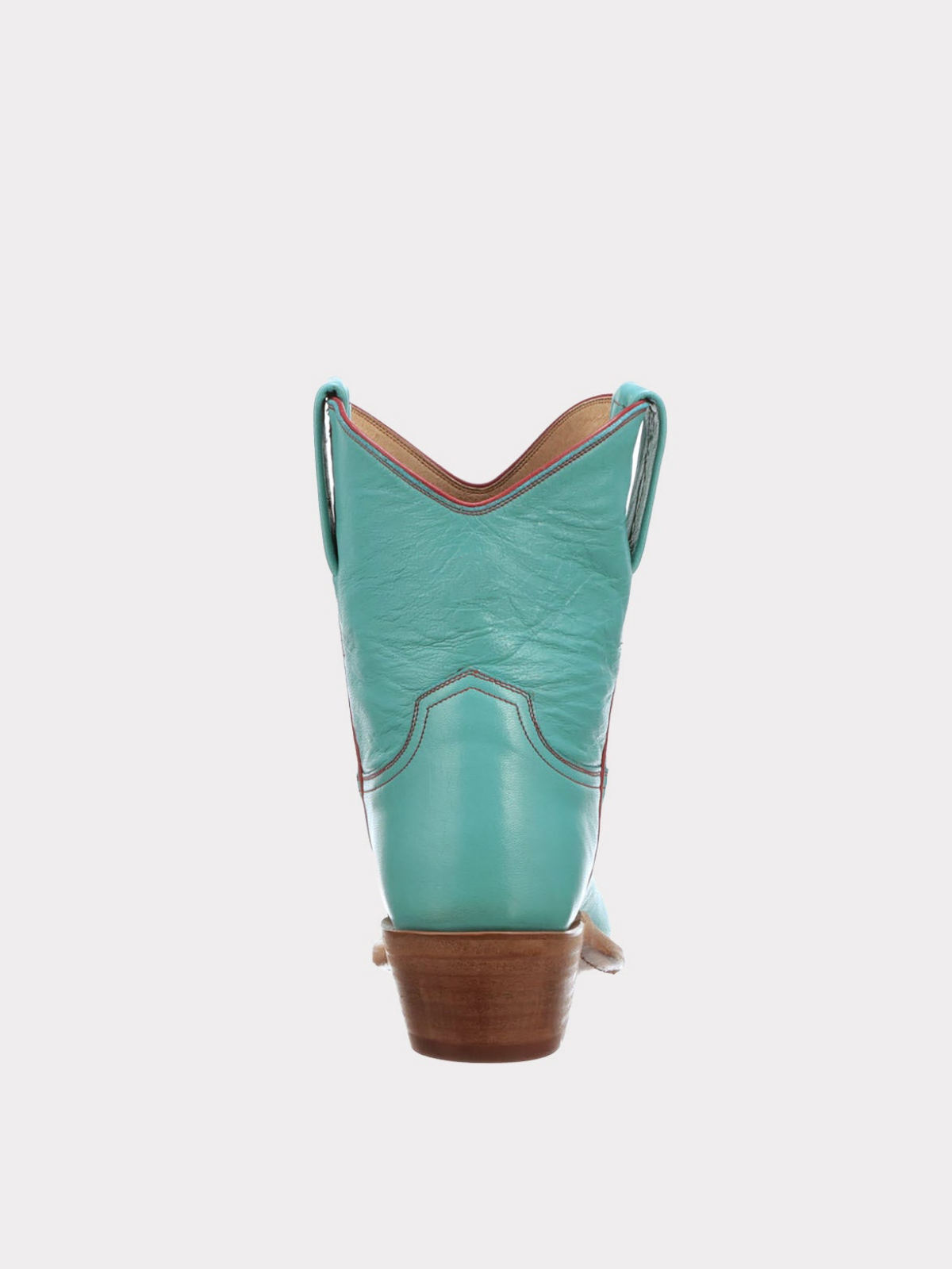 Turquoise Almond-Toe Wide Mid Calf Western Boots For Women