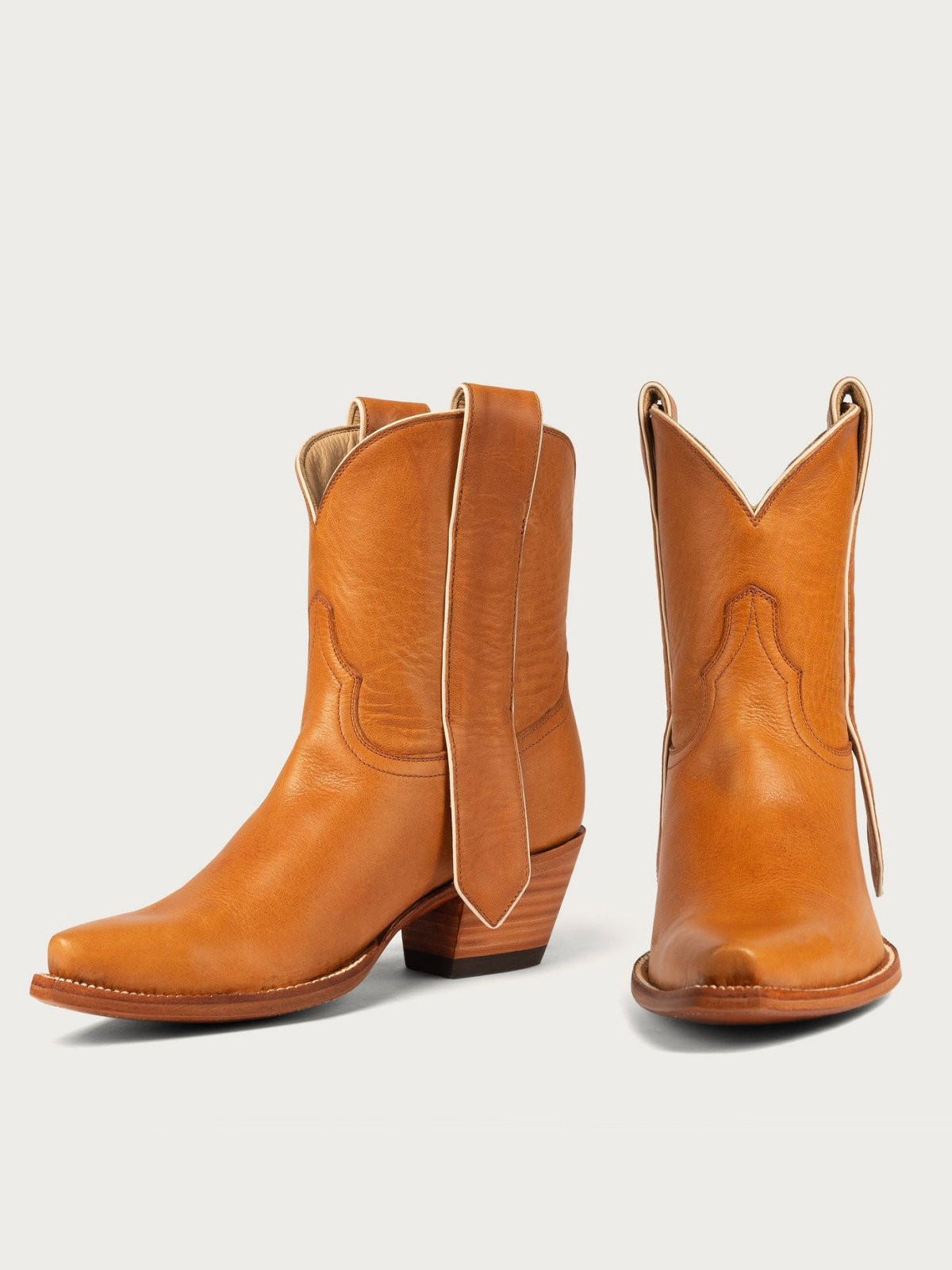 Honey Snip-Toe Elongated Mule Ear Pull Wide Mid Calf Boots