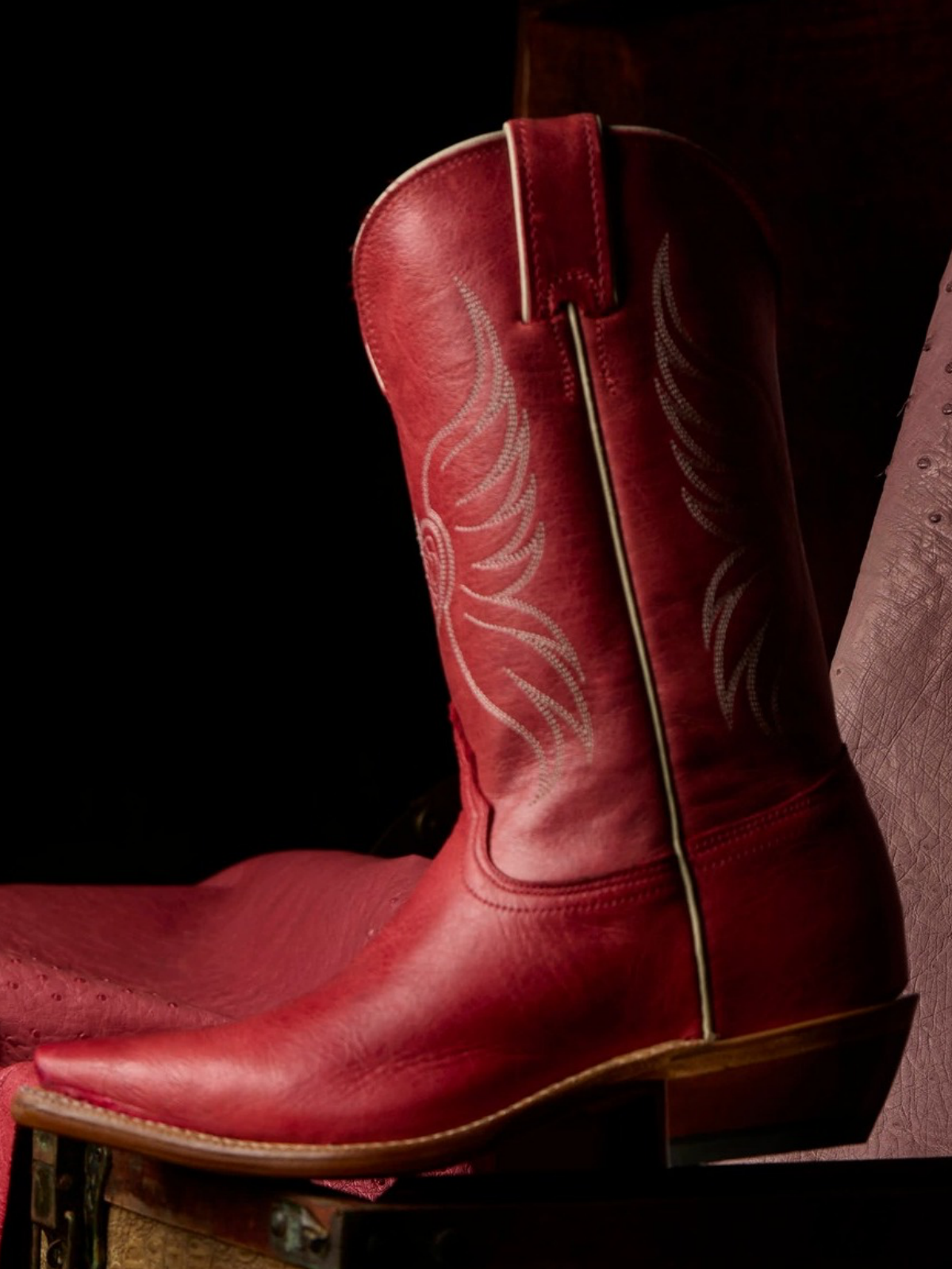 Ruby Red Snip-Toe Heart Embroidery Wide Mid Calf Tall Cowgirl Boots ...