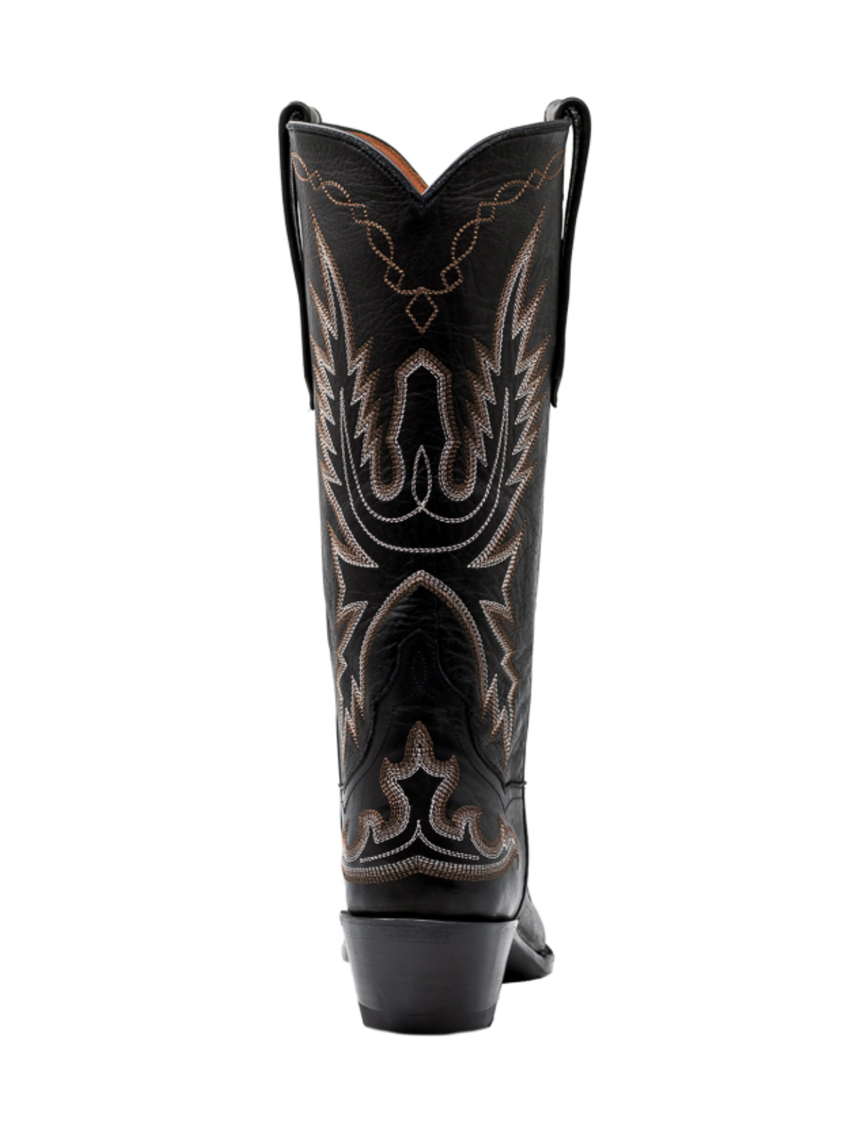 Snip-Toe Classic Embroidery Wide Mid Calf Tall Cowgirl Boots - Black