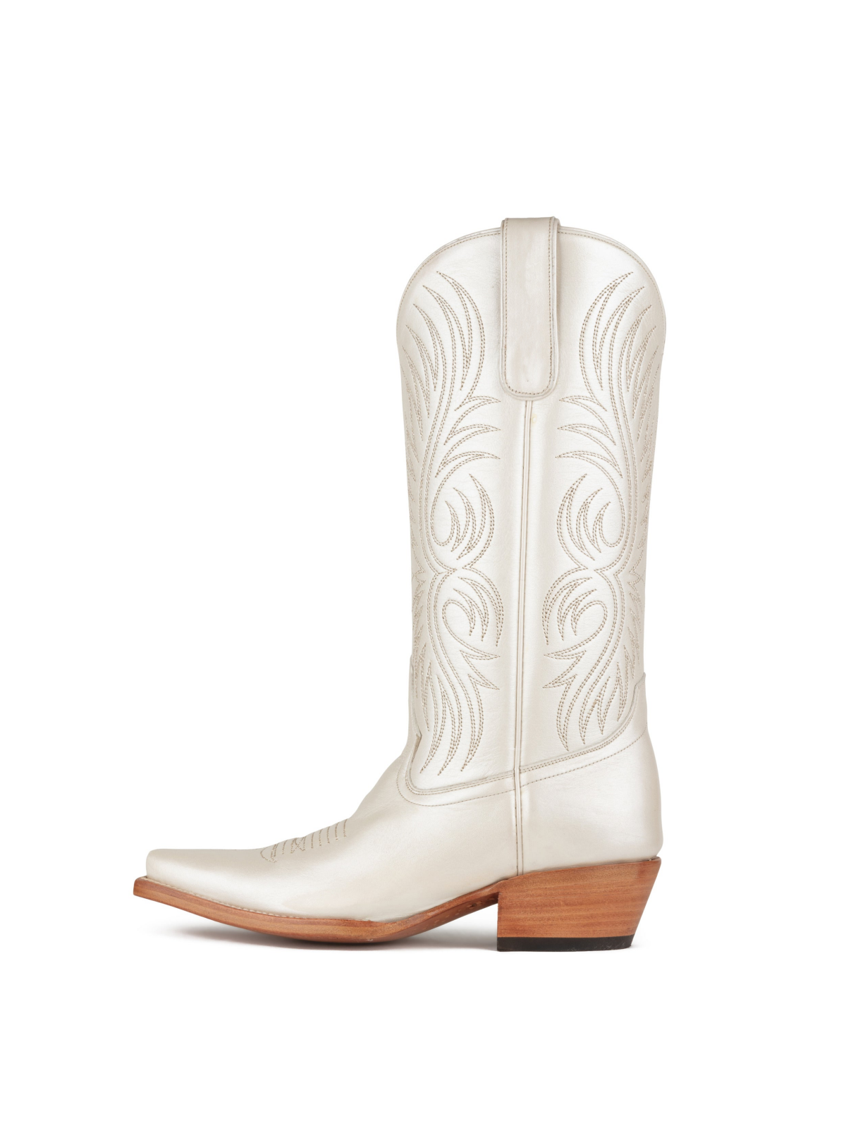 Bone Snip-Toe Embroidery Wide Calf Knee High Tall Cowgirl Boots