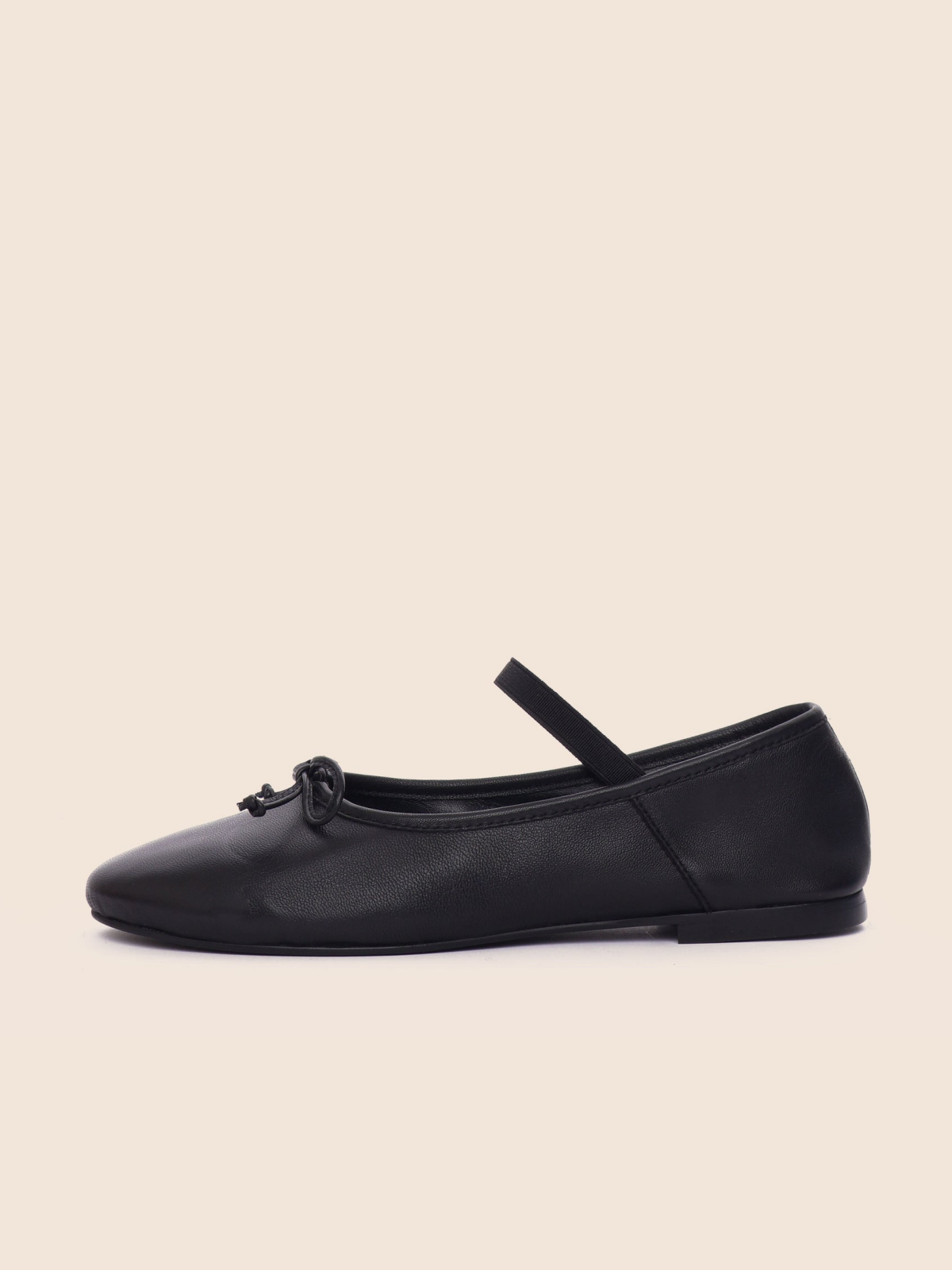 Black Bow Ballet Flats Mary Janes With Elastic Band