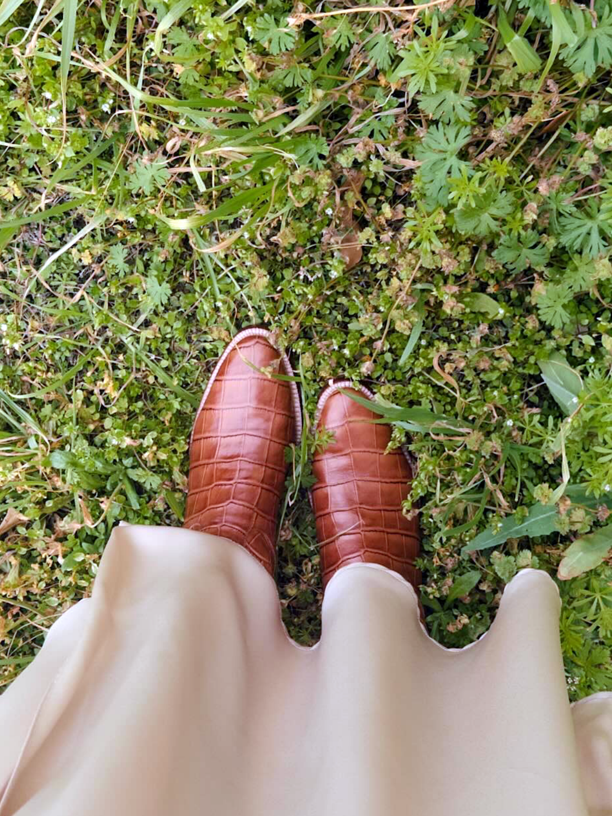 Cognac Croco Print Round-Toe Wide Knee High Cowgirl Boots