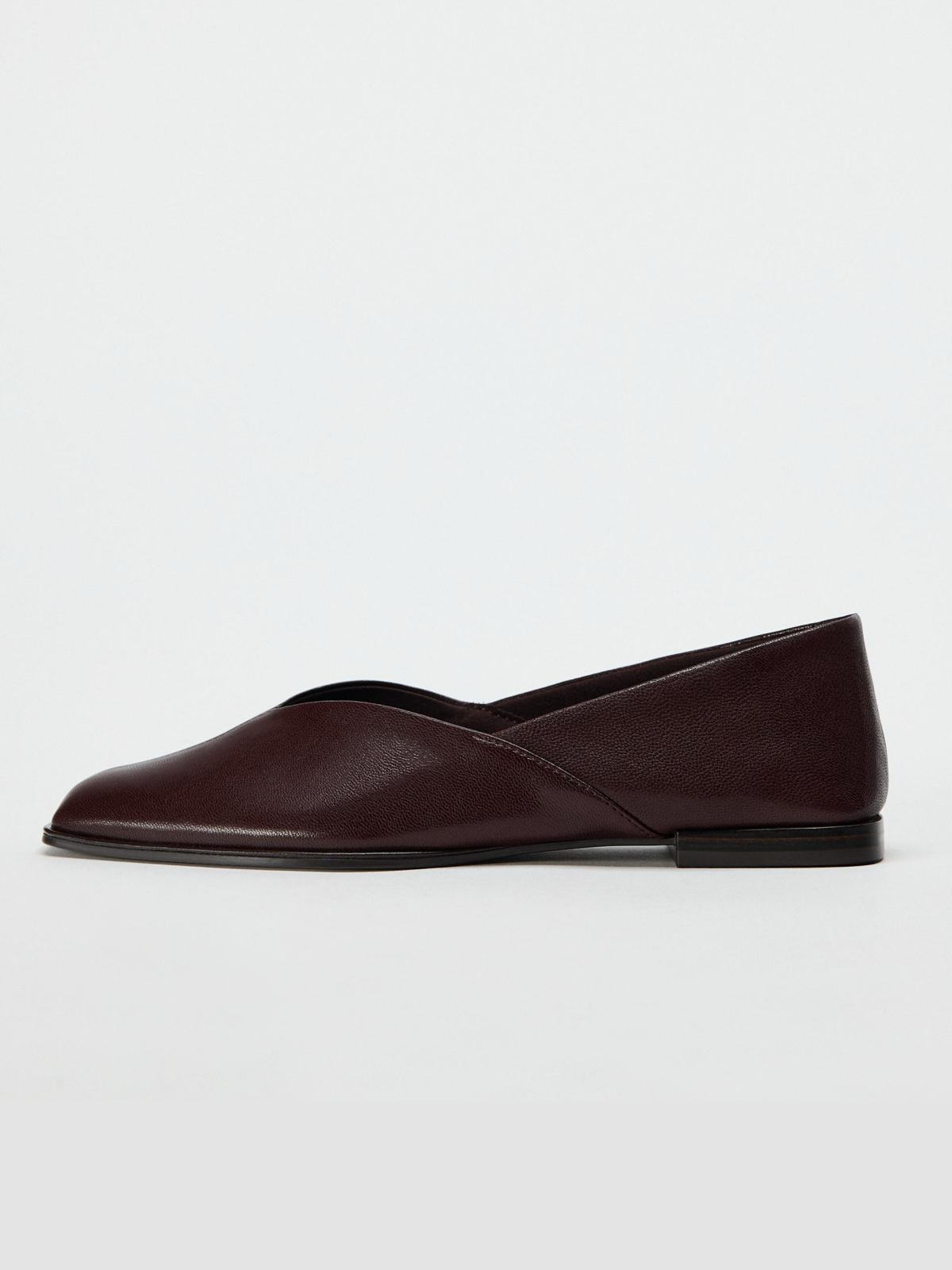 Black Vegan Leather Square-Toe Flats