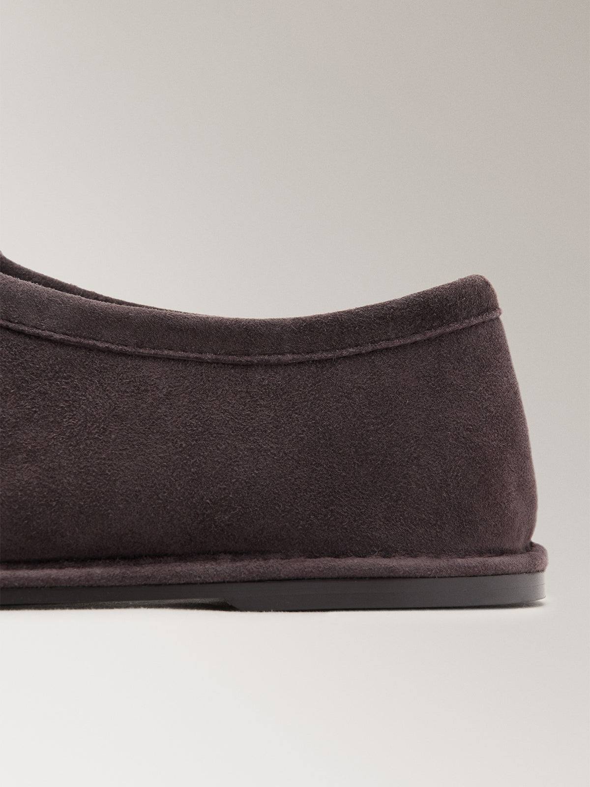 Chocolate Faux Suede Square-Toe Slip-On Flats With Bow