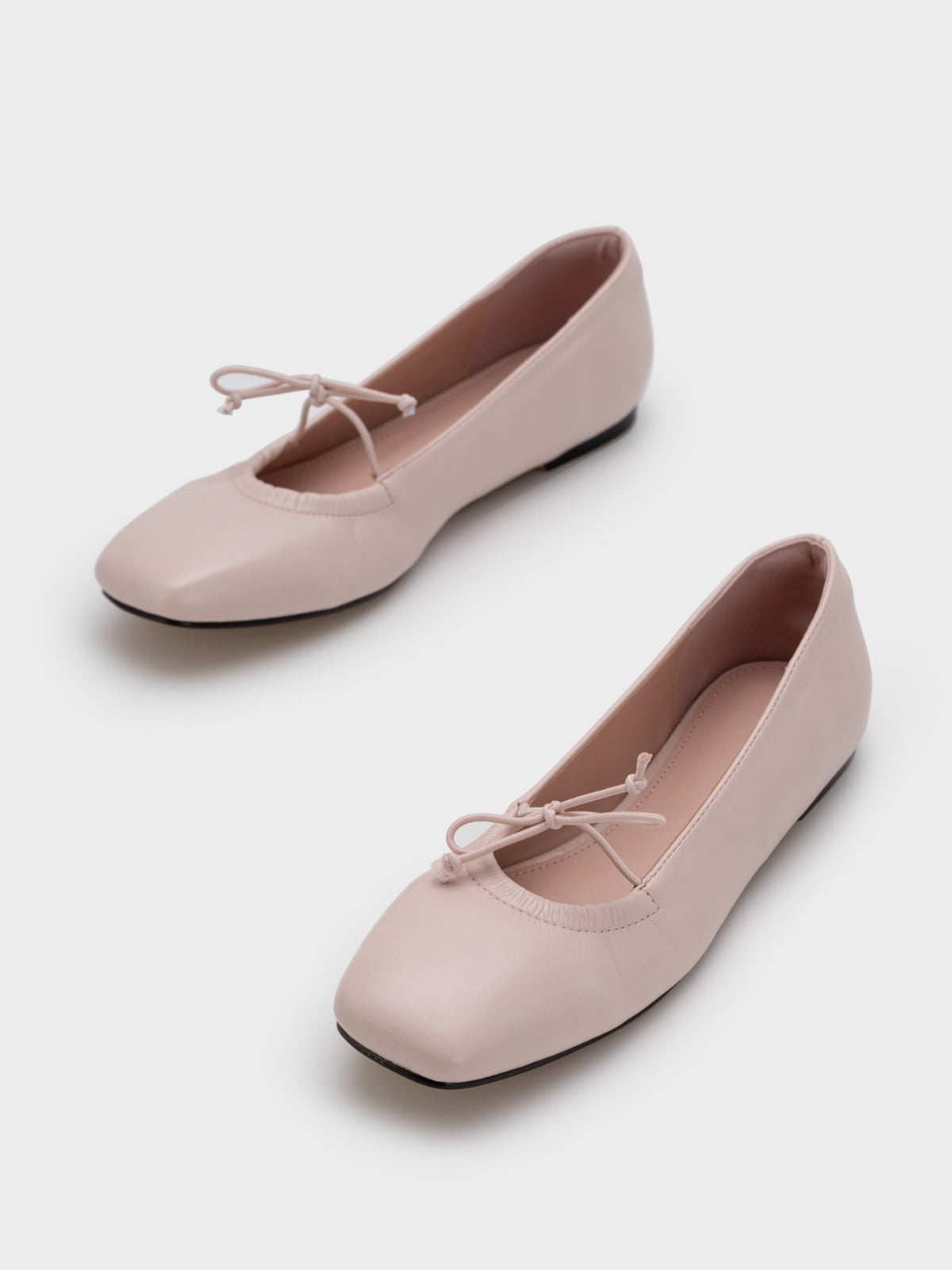 SeaShell Square-Toe Slip-On Flats With Bow