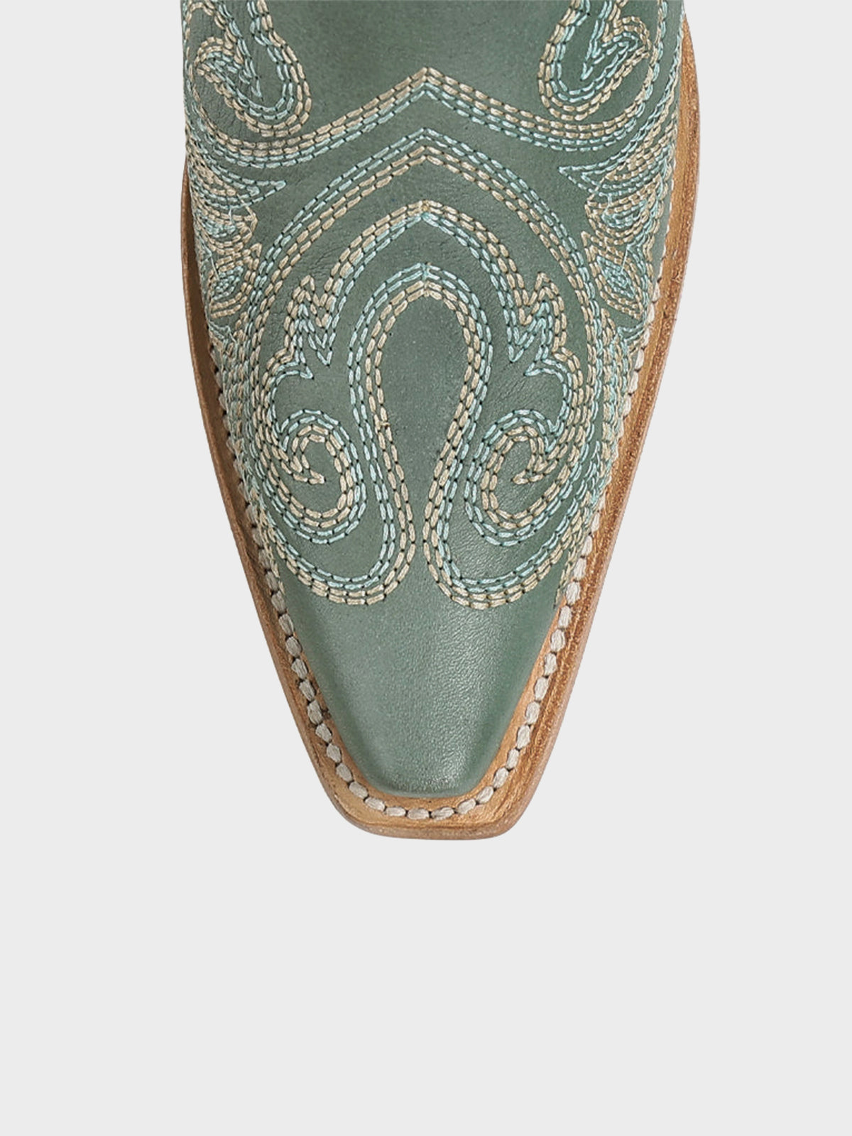 Aqua Snip-Toe Chic Western Embroidery Knee High Cowgirl Boots