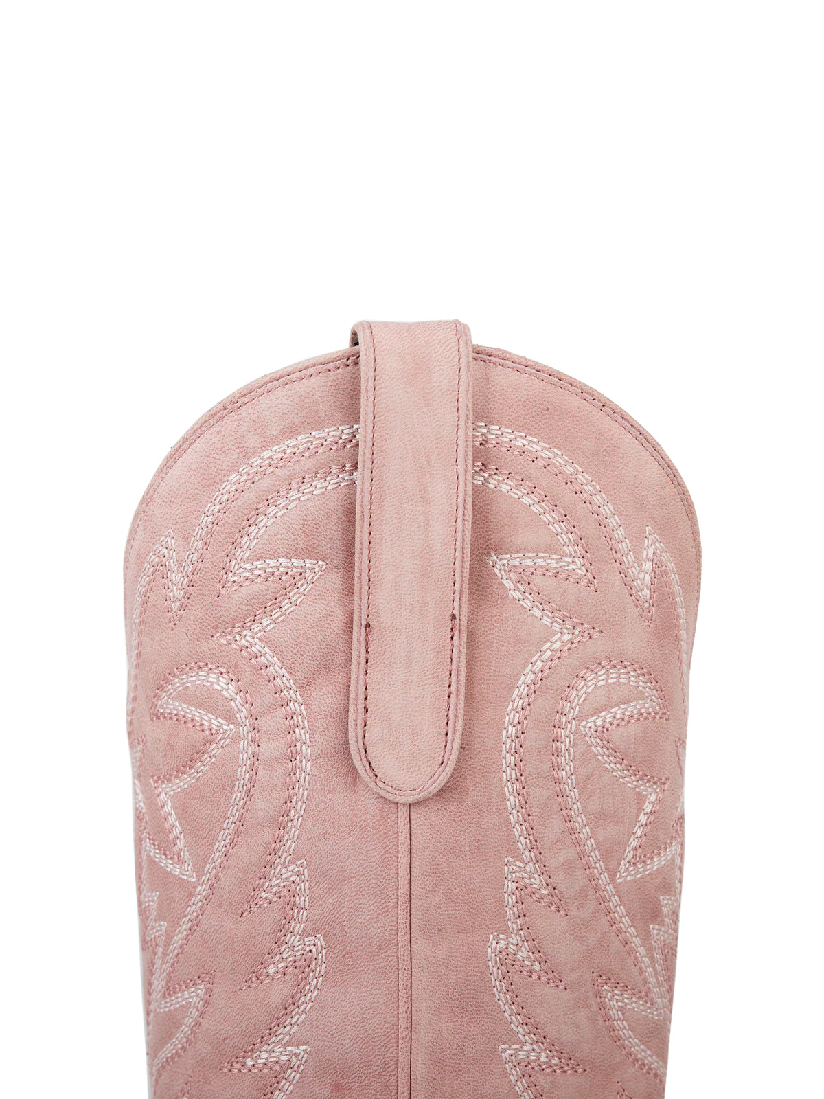Western Snip-Toe Embroidery Classic Knee High Half-Zip Cowgirl Boots - Blush Pink