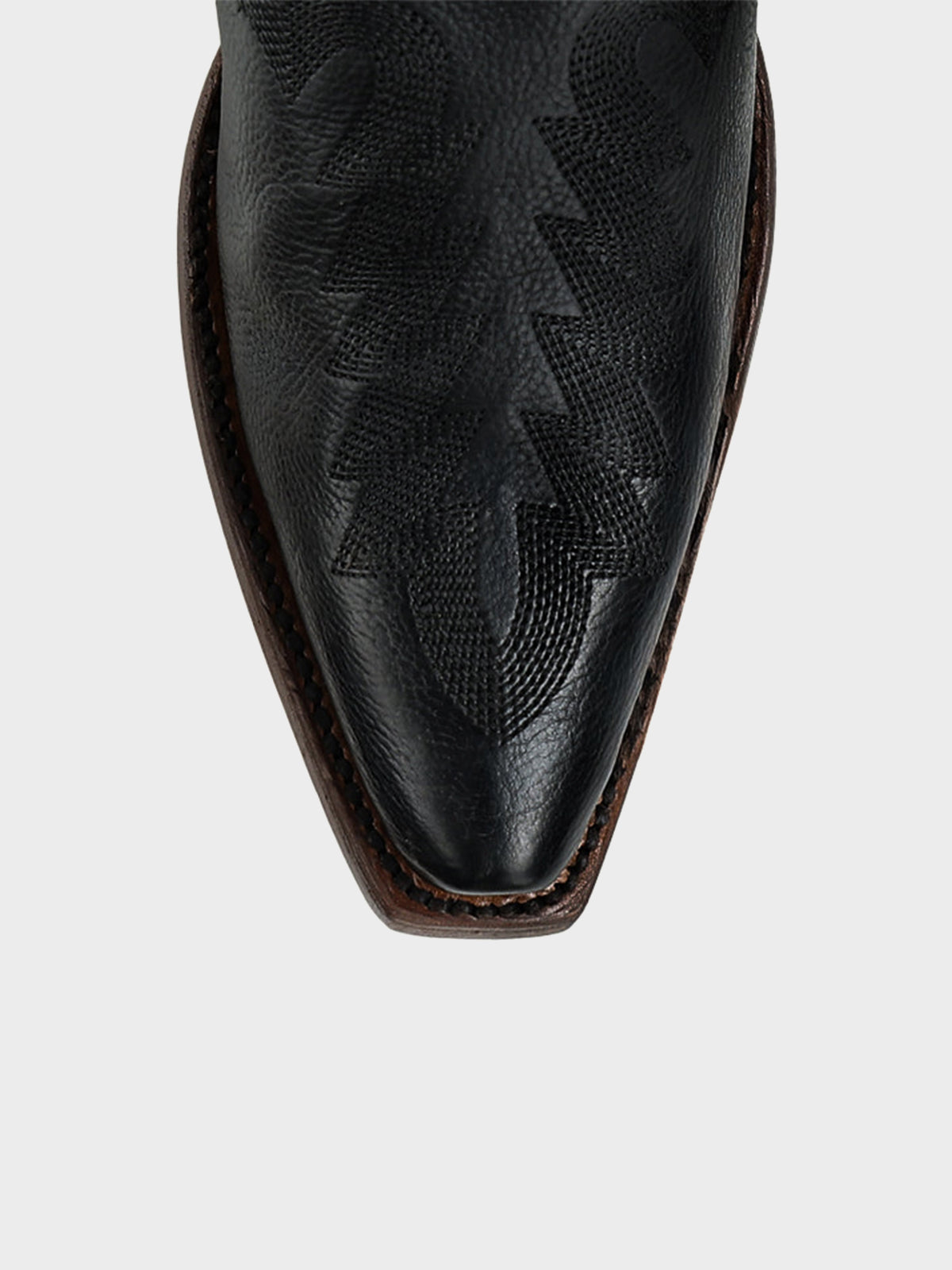 Black Sleek Snip-Toe Chic Embroidery Half-Zip Knee High Cowgirl Boots