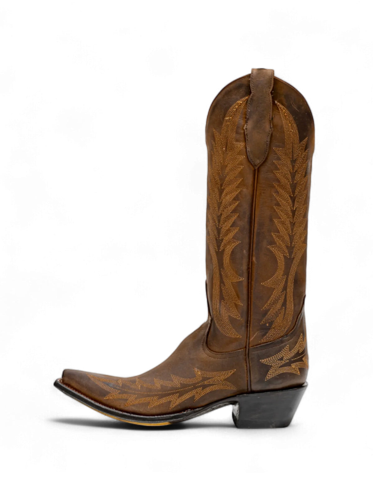 Cafe Snip-Toe Wide Calf Embroidery Knee High Cowgirl Boots