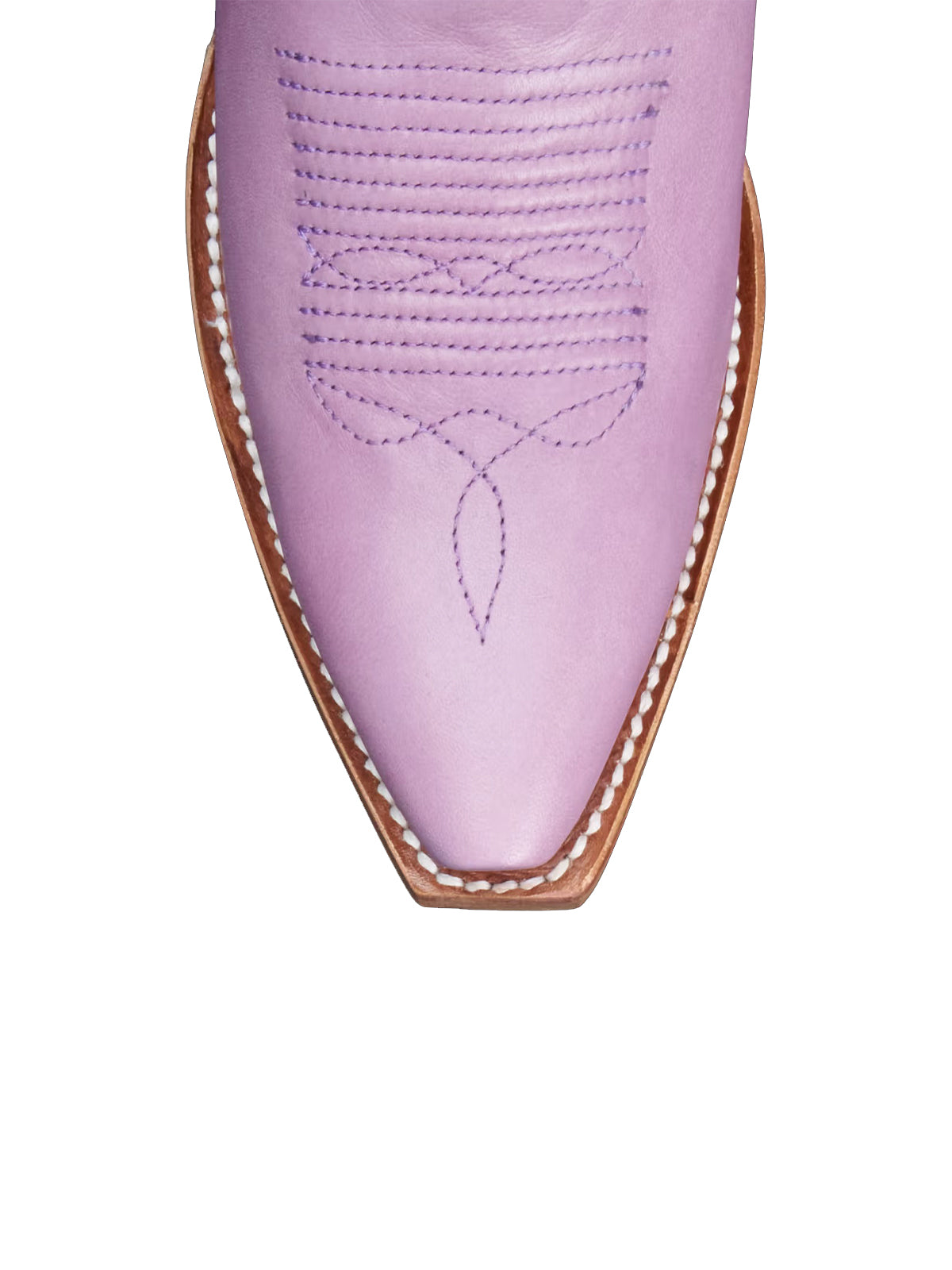 Light Purple Snip-Toe Embroidery Wide Calf Knee High Cowgirl Boots