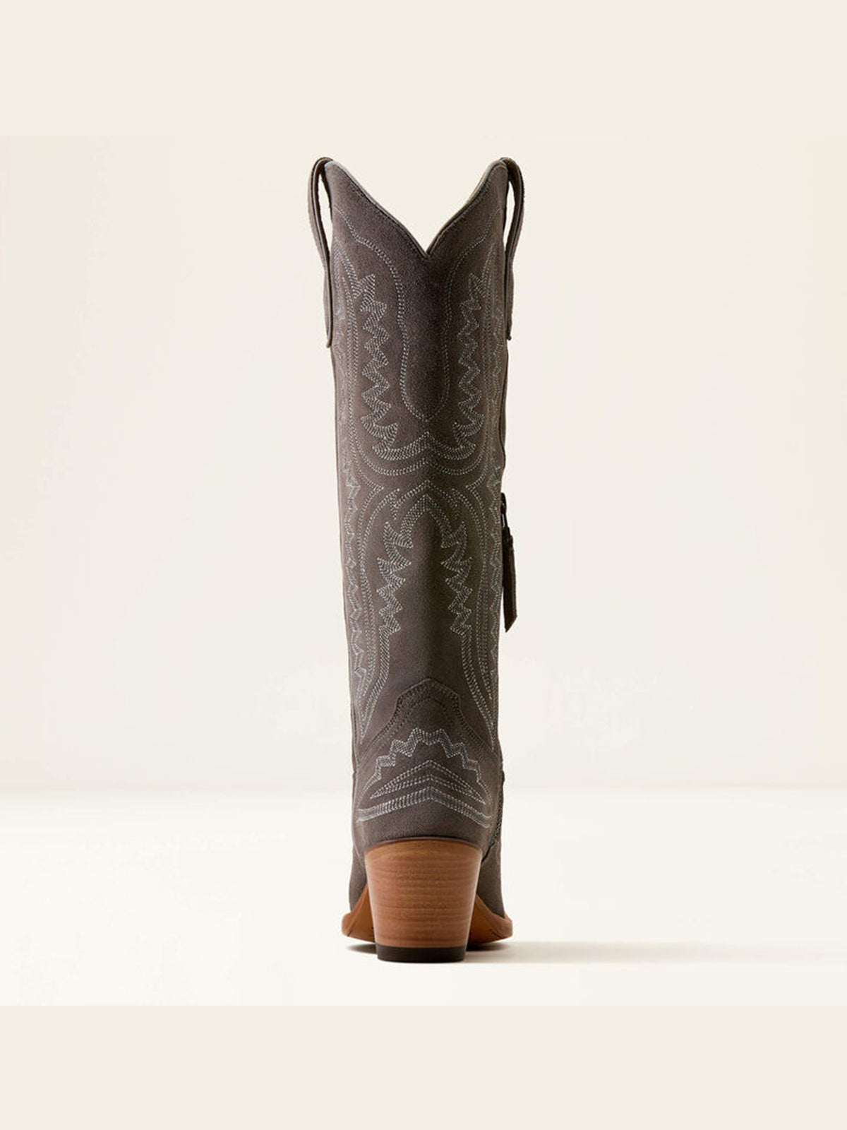 Western Embroidery Tall Snip-Toe Half-Zip Knee High Cowgirl Boots - Green Faux Suede