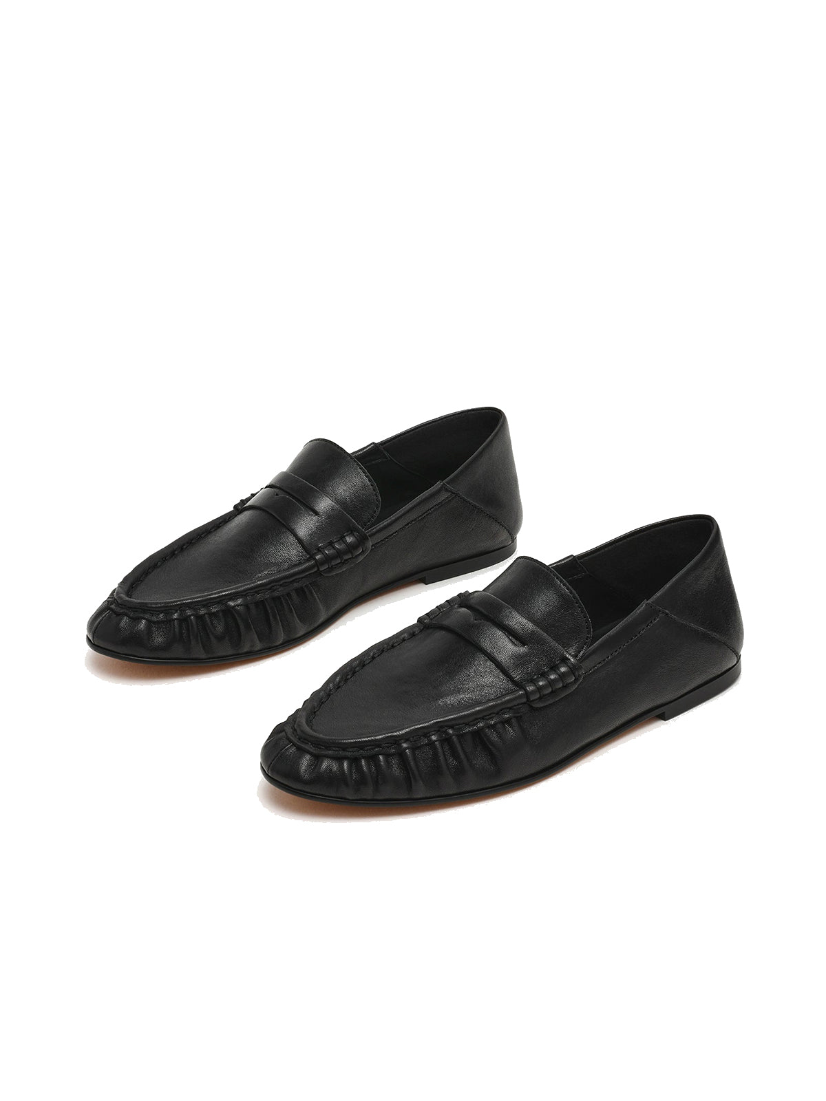 Black Round-Toe Stylish Slip-On Loafers Flats