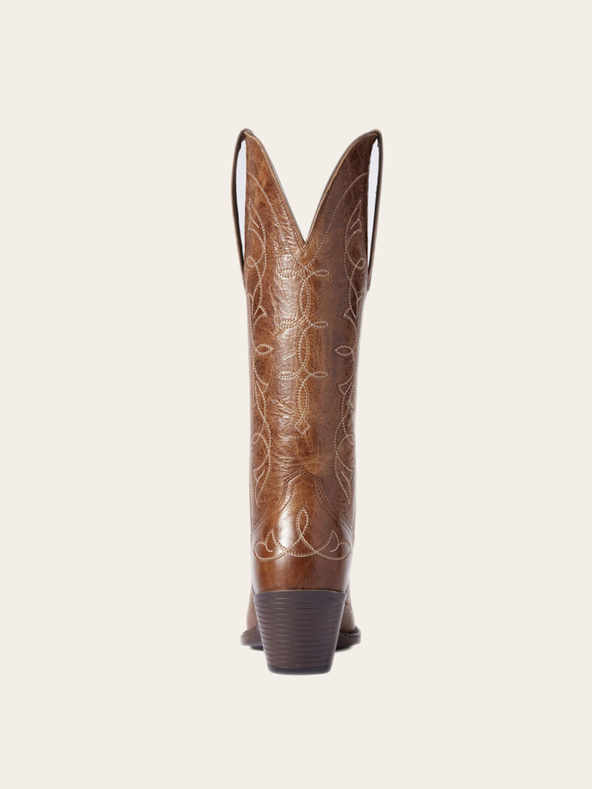 Dark Tan Embroidery Snip-Toe Wide Mid Calf Cowgirl Boots