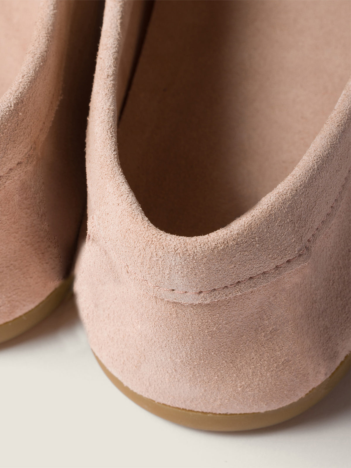Blush Pink Faux Suede Round-Toe Front Bow Loafers Flats