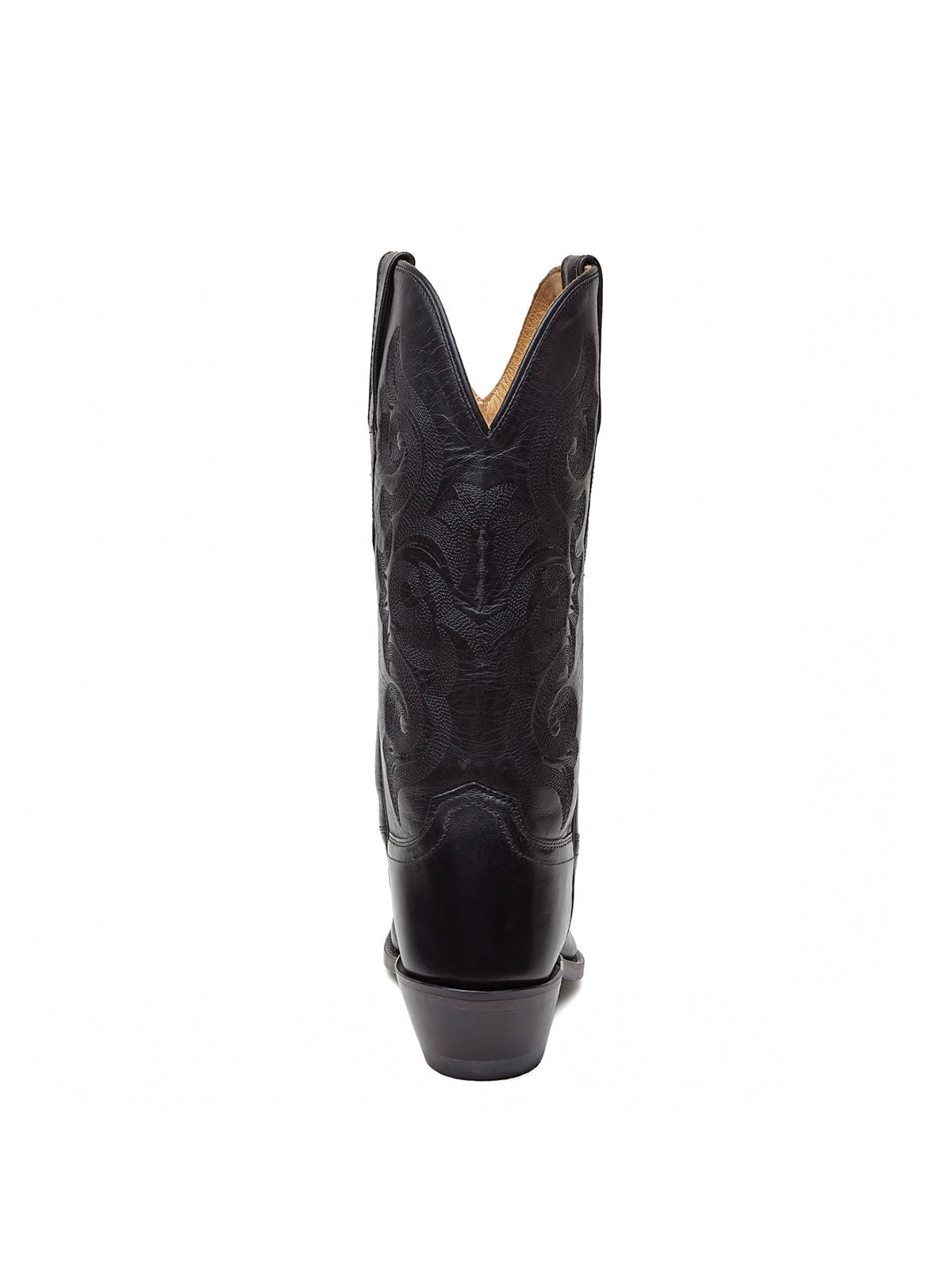 Black Snip-Toe Exquisite Embroidery Cowgirl Mid Calf Western Boots