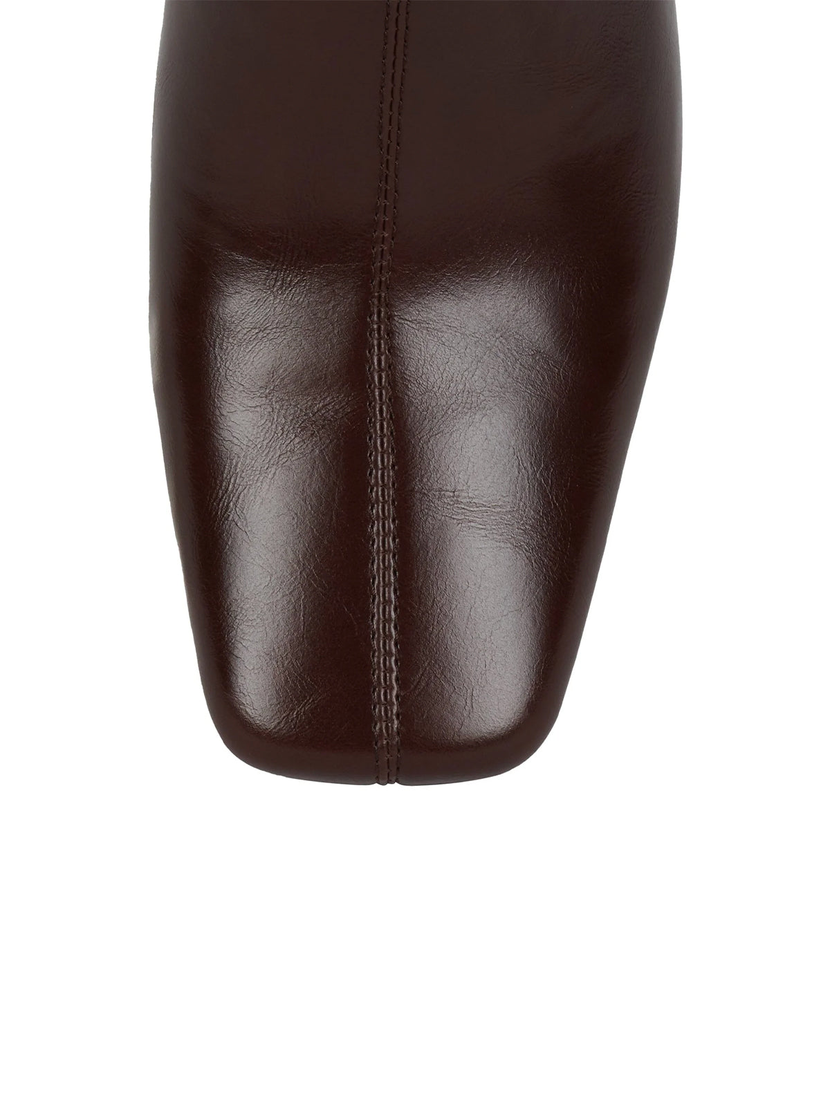 Coffee Square-Toe Wide Calf Simple Knee High Stiletto Boots