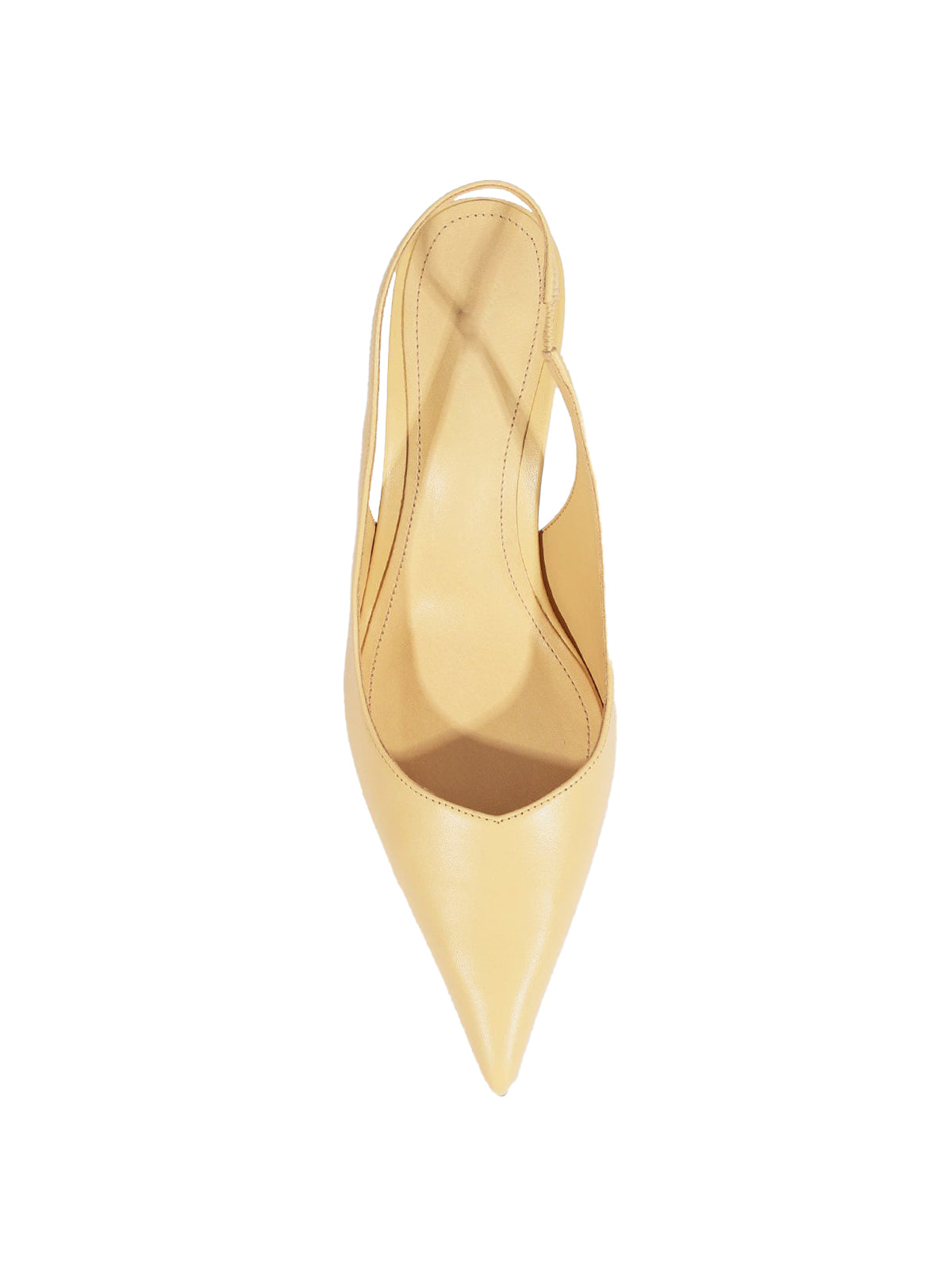 Slingback Pointed-Toe Simple Kitten Heels - Beige