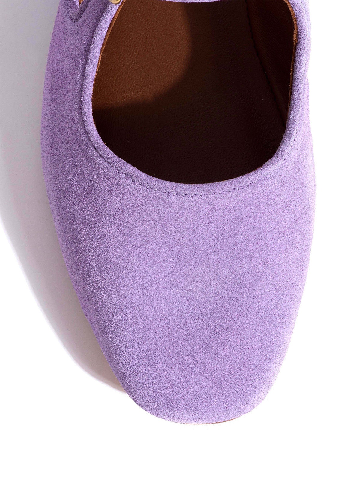 Square-Toe Buckle Strap Chic Flats - Blue Faux Suede