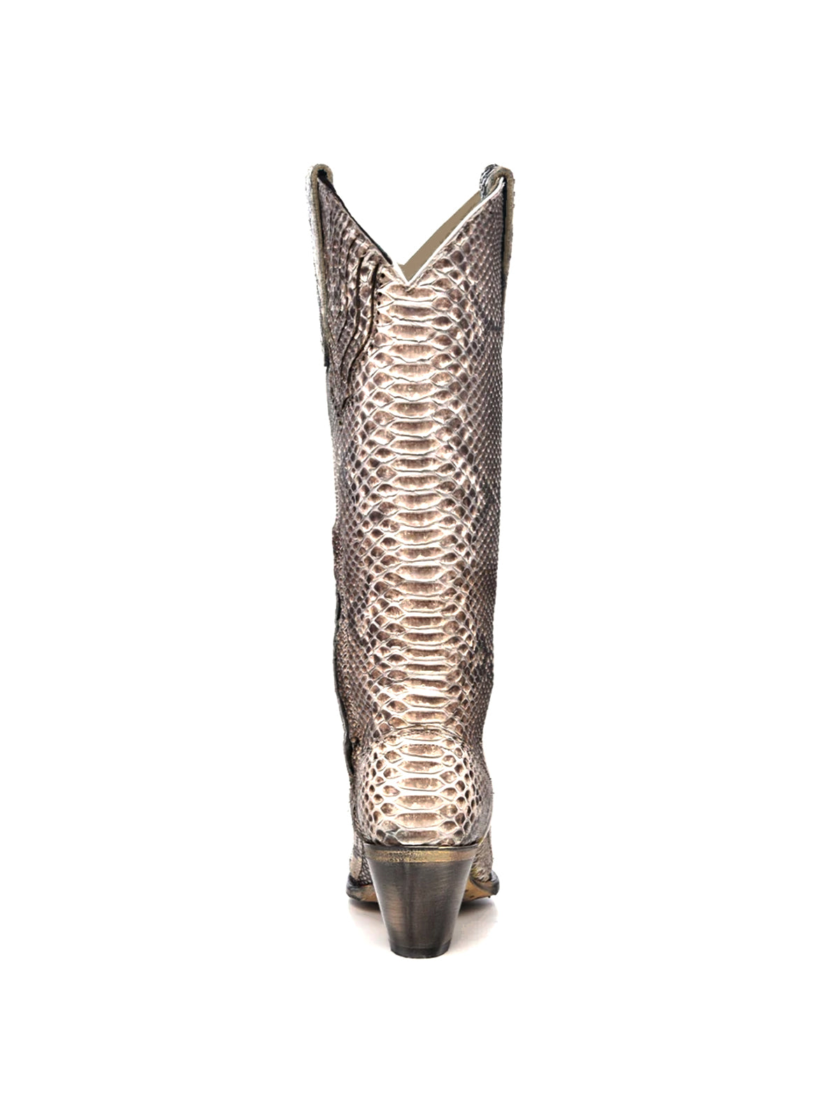 Snakeskin Snip-Toe Half-Zip Simple Knee High Cowgirl Boots
