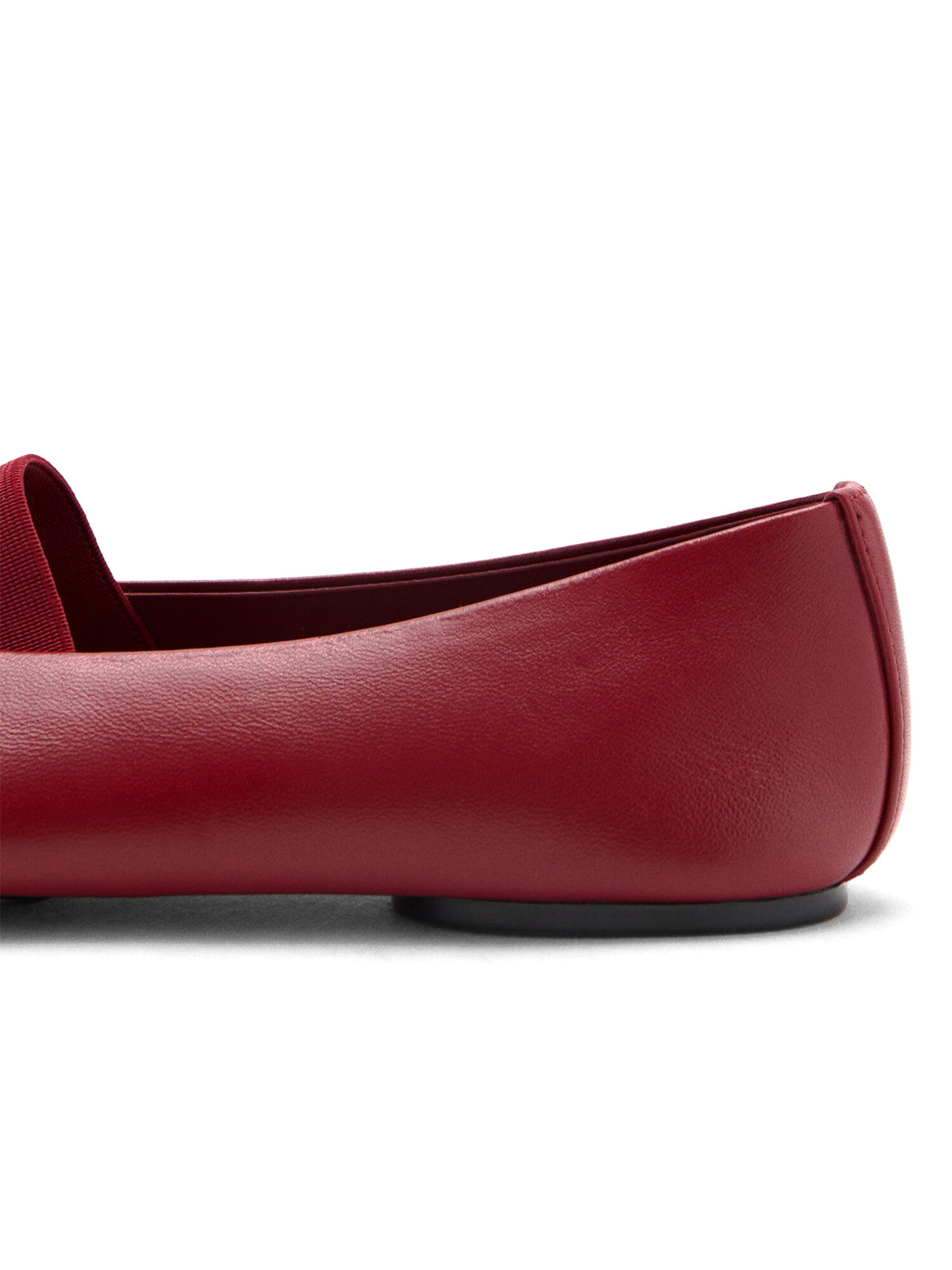 Red Square-Toe Bridge Strap Stylish Flats