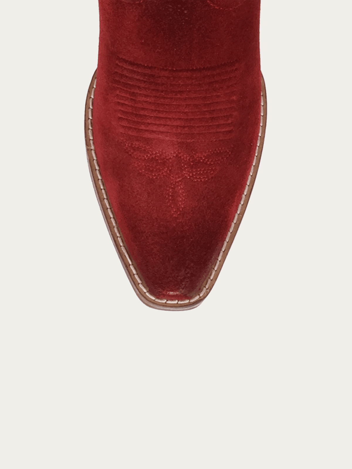 Red Faux Suede Snip-Toe Short Slip-On Ankle Cowgirl Boots