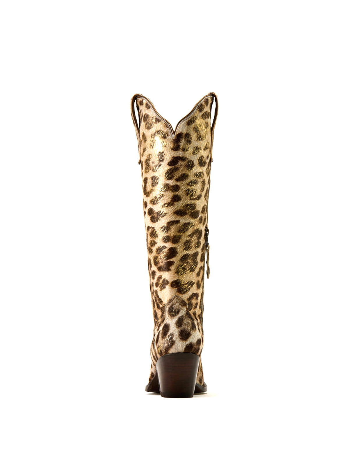 Gilded Metallic Leopard Print Horsehair Knee High Western Boots