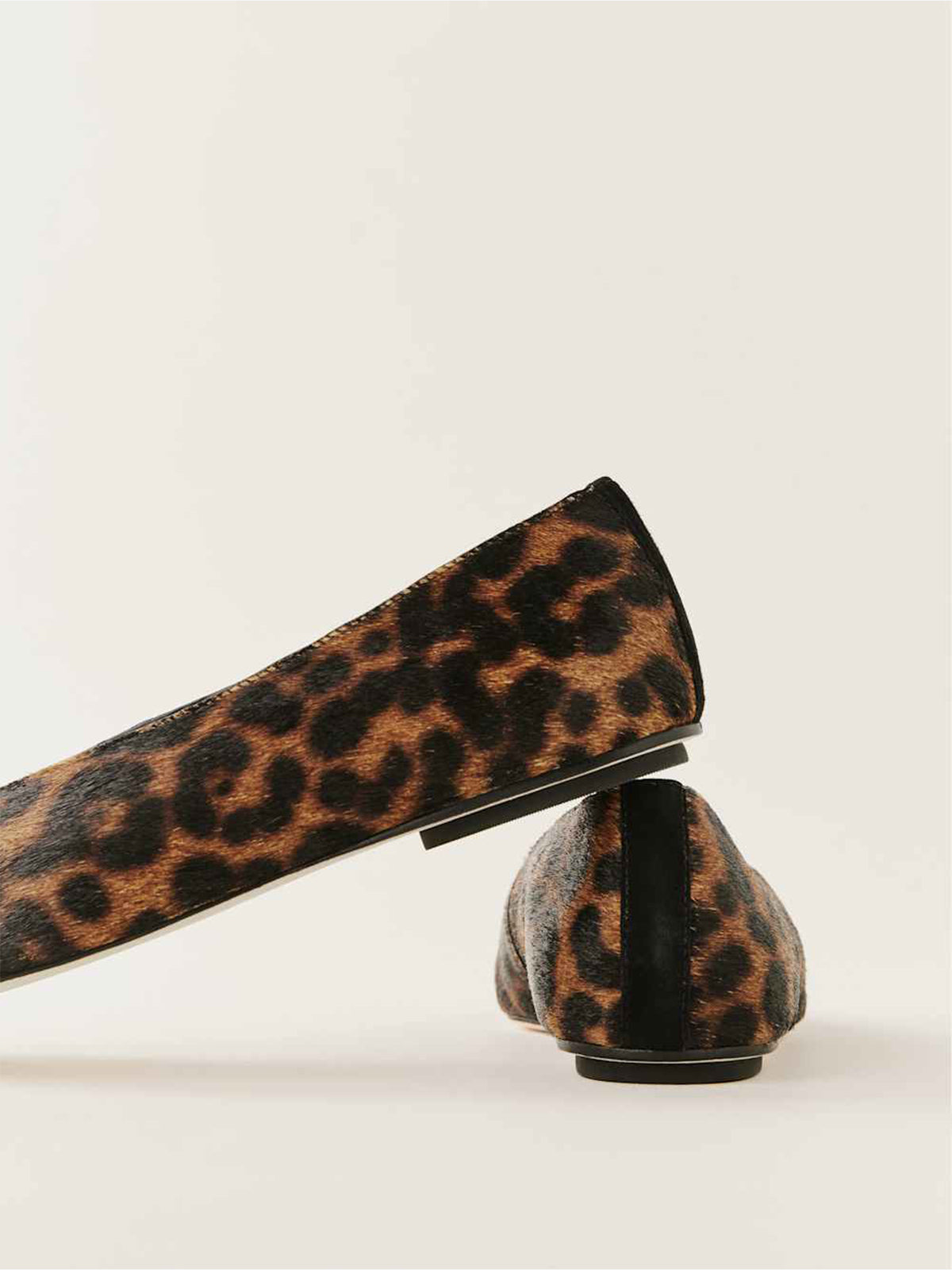 Sleek Square-Toe Classic Slip-On Ballet Flats – Leopard Pony Hair