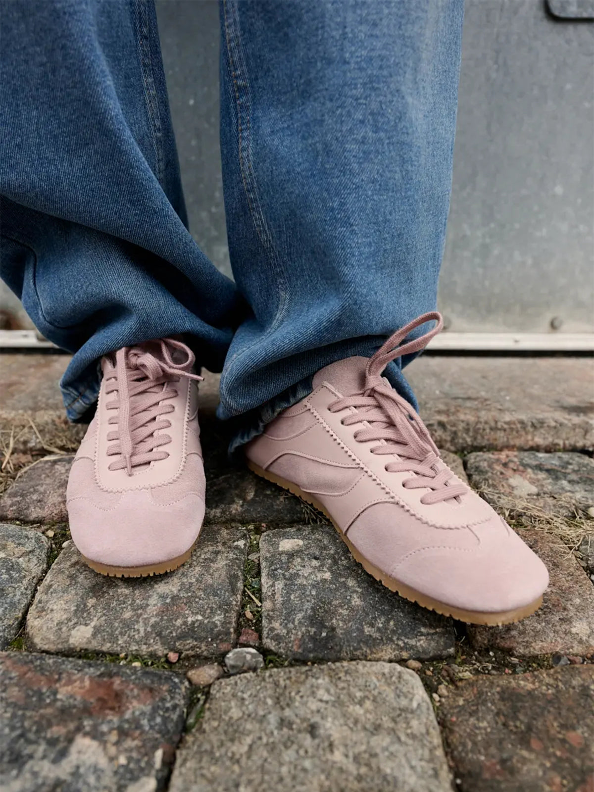 Square-Toe Classic Lace-Up Chic Flats Sneakers - Pink