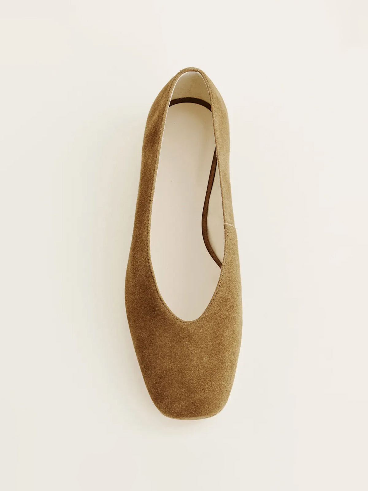 Sleek Square-Toe Classic Slip-On Ballet Flats – Brown Faux Suede