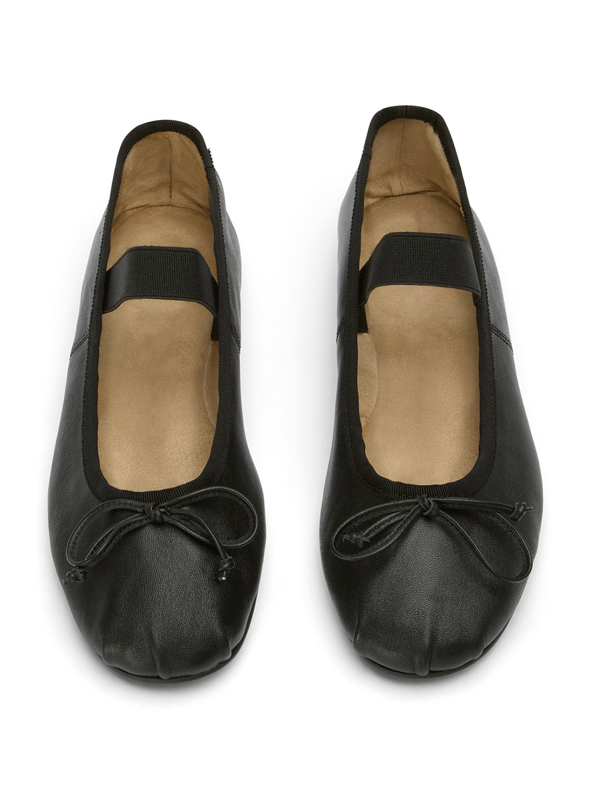 Black Round-Toe Front Bow Mary Jane Stylish Ballet Flats