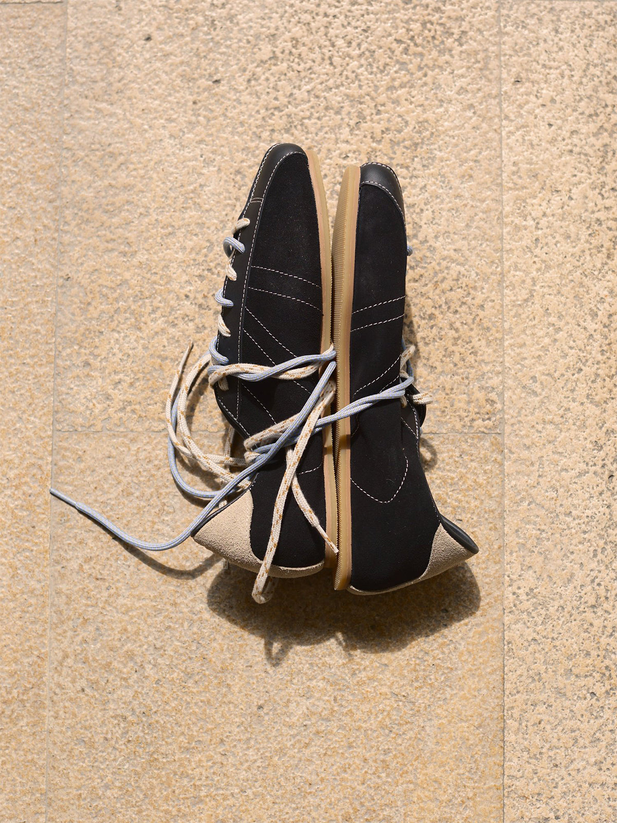 Square-Toe Classic Lace-Up Chic Flats Sneakers - Black