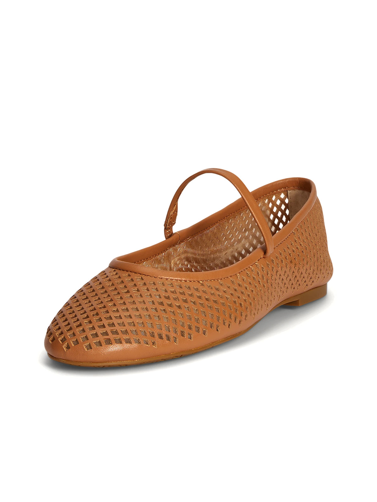 Red Round-Toe Little Cutouts And Mary Jane Ballet Flats