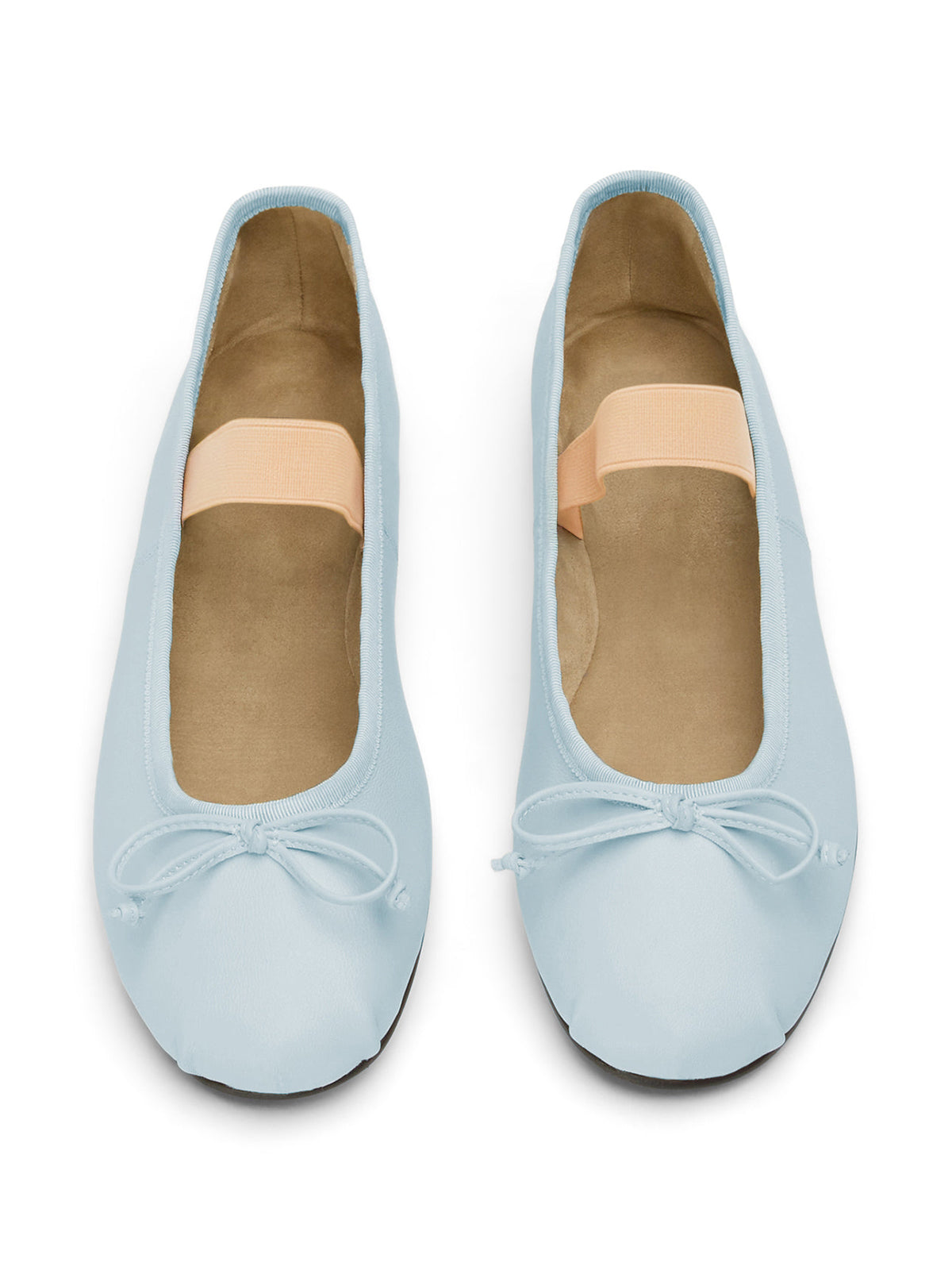Sky Blue Round-Toe Front Bow Mary Jane Stylish Ballet Flats