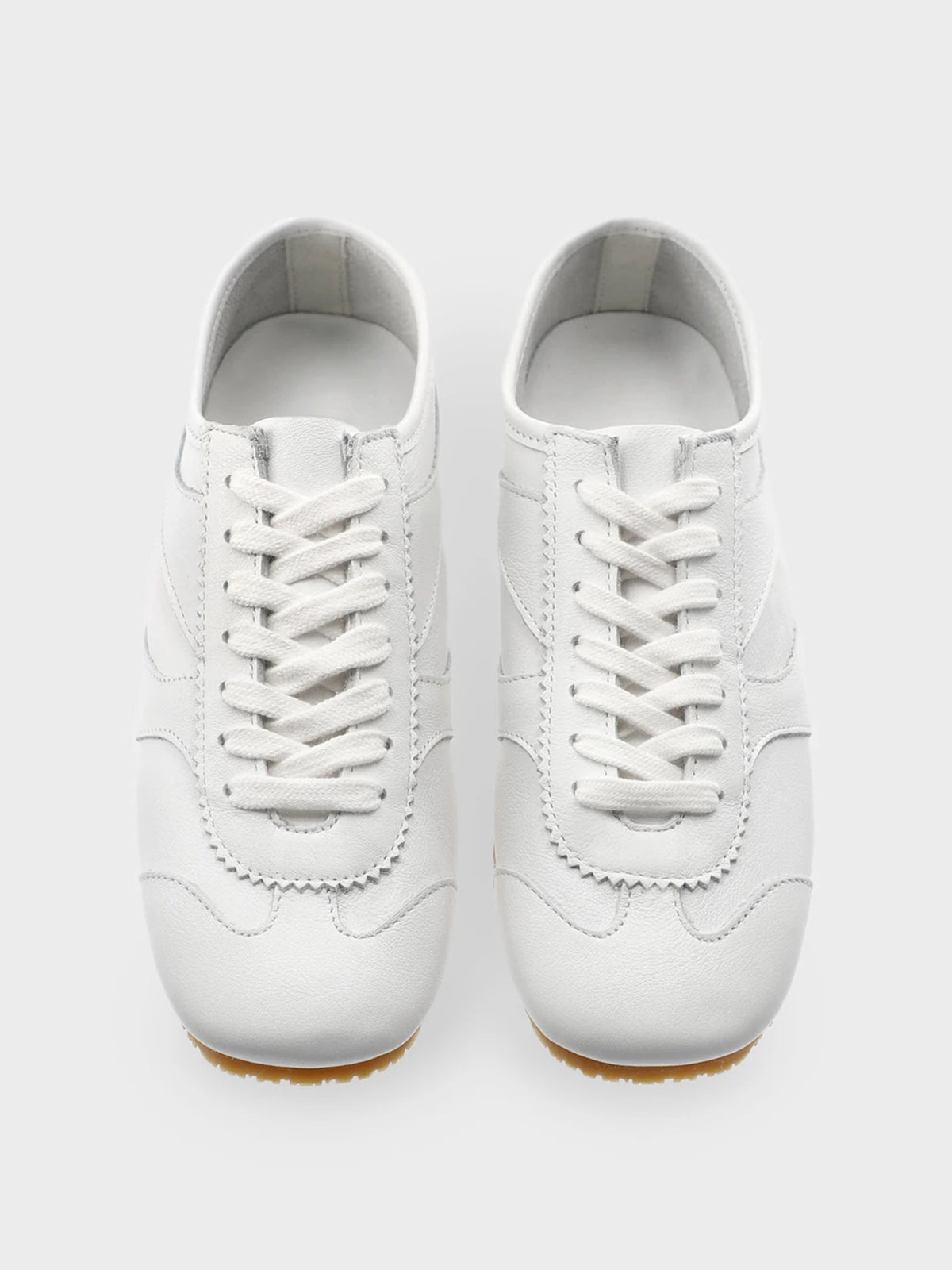 Square-Toe Classic Lace-Up Chic Flats Sneakers - White