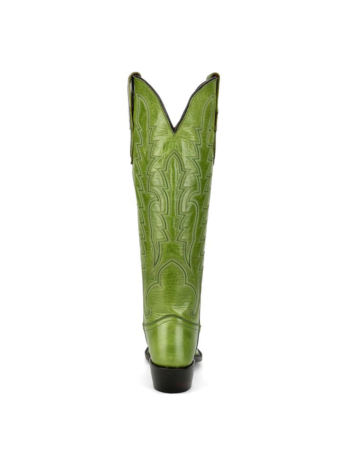 Metallic Green Snip-Toe Single Row Stitch Knee High Cowgirl Boots