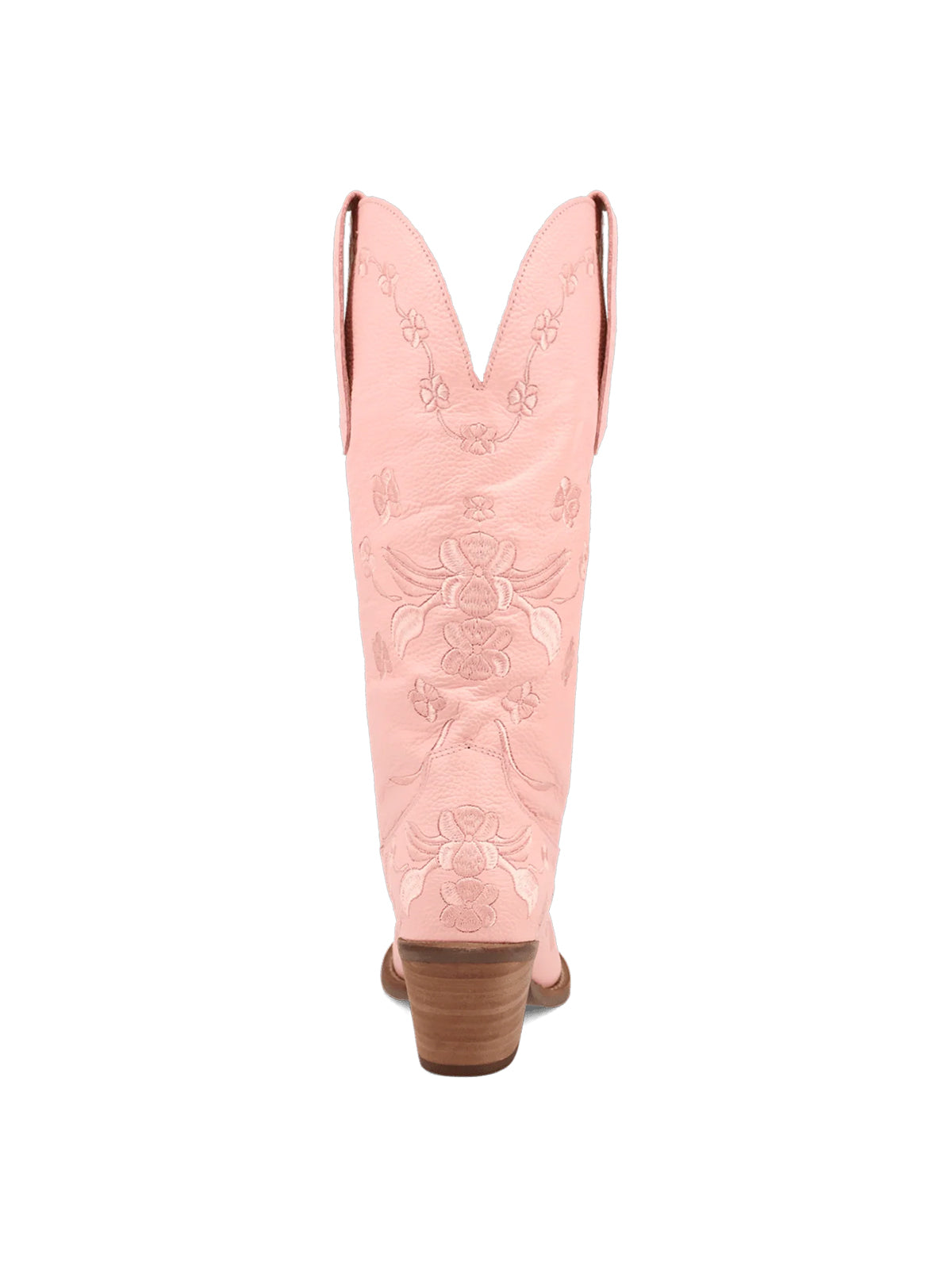 Flowers Embroidery Snip-Toe Mid Calf Cowgirl Boots - Pink
