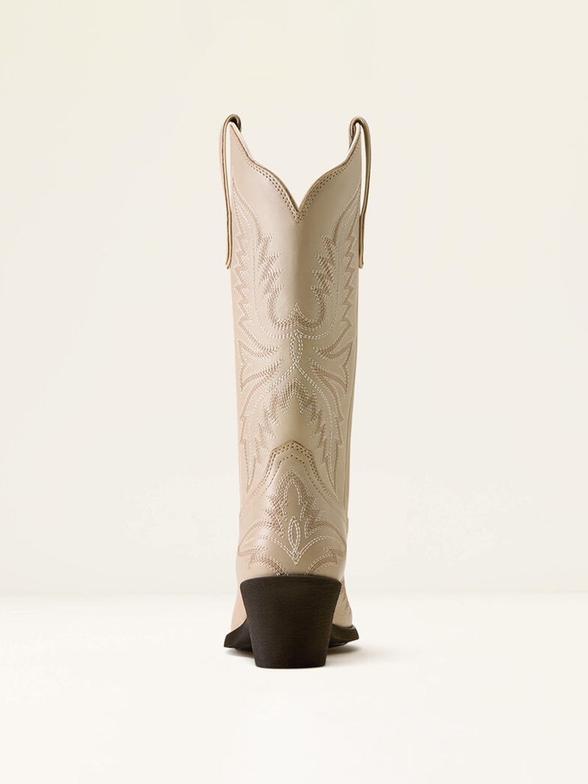 Cream Snip-Toe Western Embroidery Mid Calf Cowgirl Boots For Women